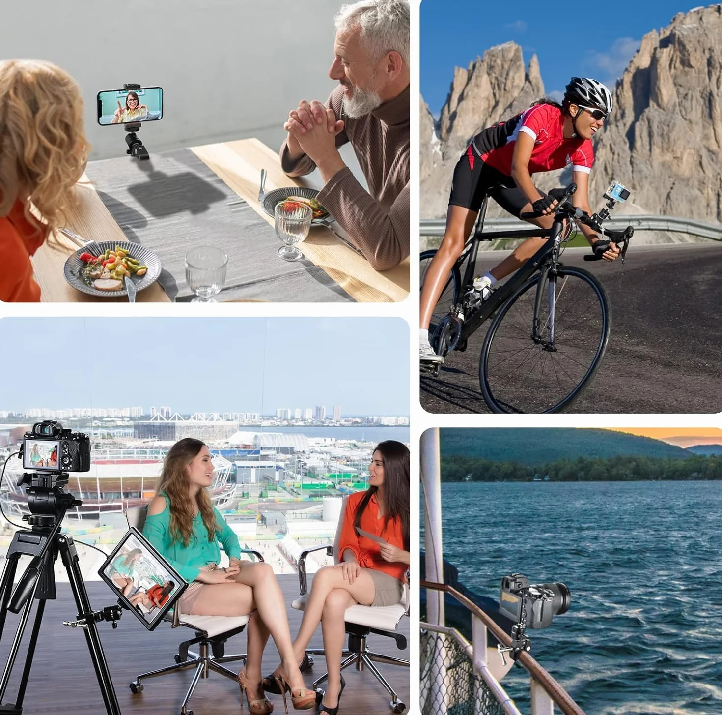 UTEBIT Pince Trépied Bras Magique, Super Clamp avec Rotule Pivotante à 360° en Alliage Aluminium, Bras Articulé Support pour Appareil Photo, Lampe Vidéo, et Caméra Action