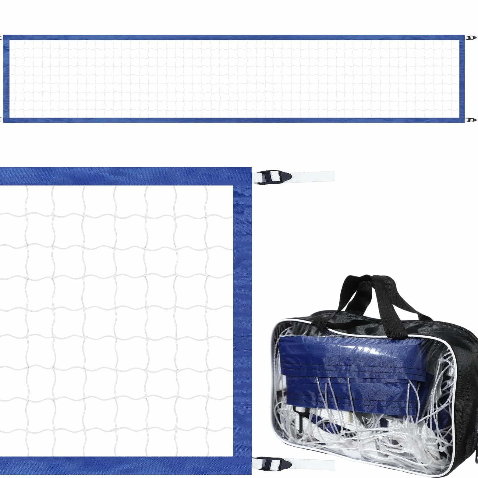 Filet de Volleyball de Piscine 15 x 3 Pieds, Filet de Rechange Portable, Résistant à l'Eau en Nylon, Maille Robuste