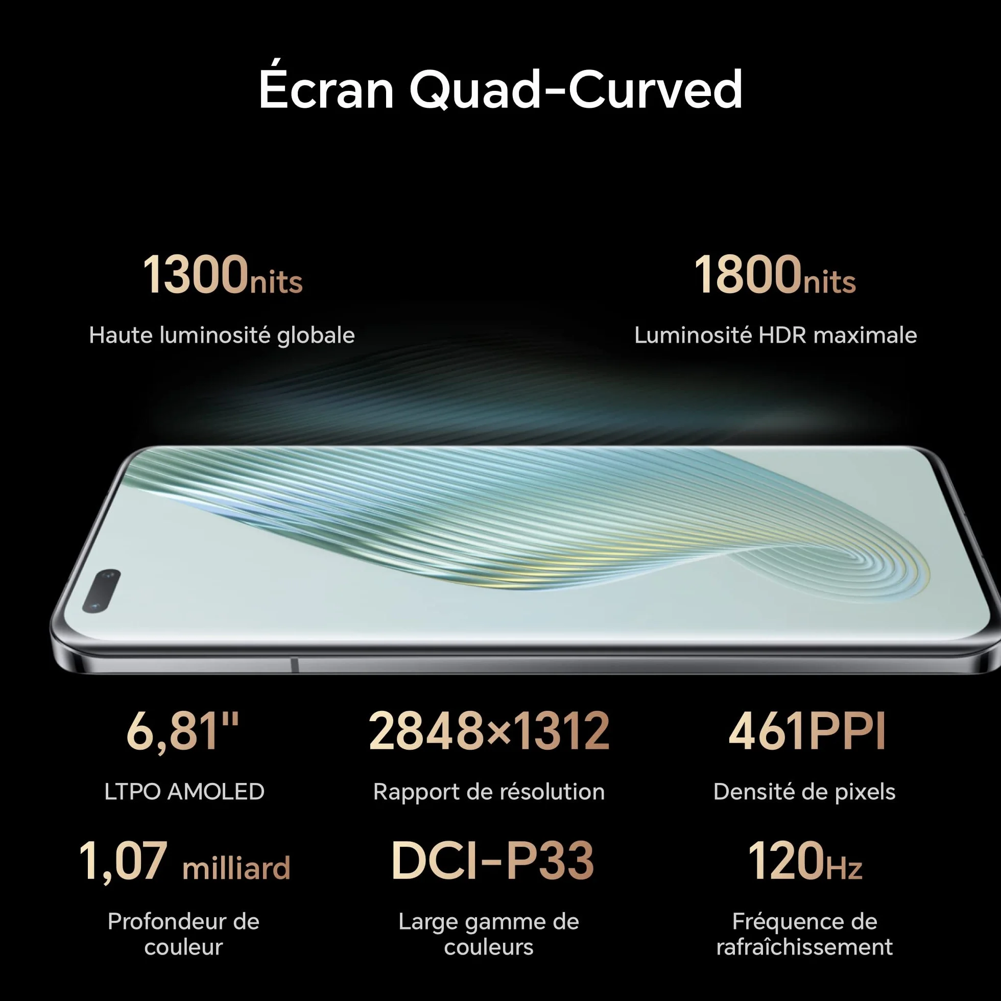 HONOR Magic5 Pro 5G 12GB 512GB Snapdragon 8 Gen 2 6.81 Pouces OLED 120Hz 50MP Triple Camera Dual Sim NFC Black Reconditionné