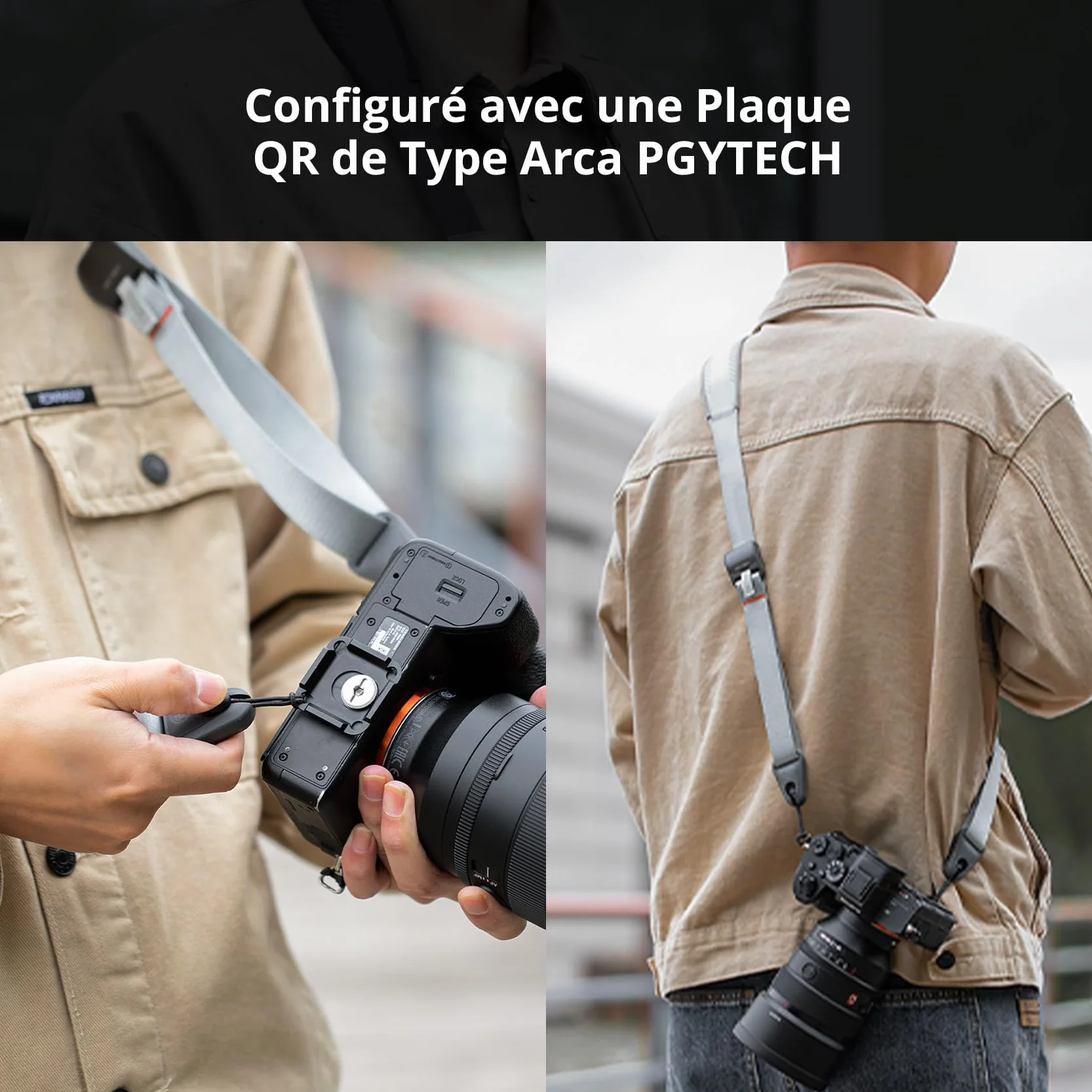 PGYTECH Bandoulière pour Appareil Photo Sling Sangles d'Appareil Photo pour Photographes Boucles De Dégagement Rapide Réglables pour Dslr Slr Sangle De Cou pour Appareil Photo-Bleu