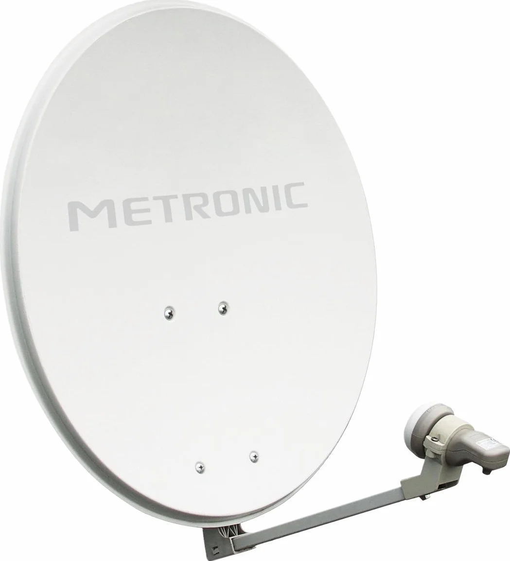 Metronic 498150 Kit parabole acier 60cm + Tête de parabole LNB universelle - EURASIS - Blanc