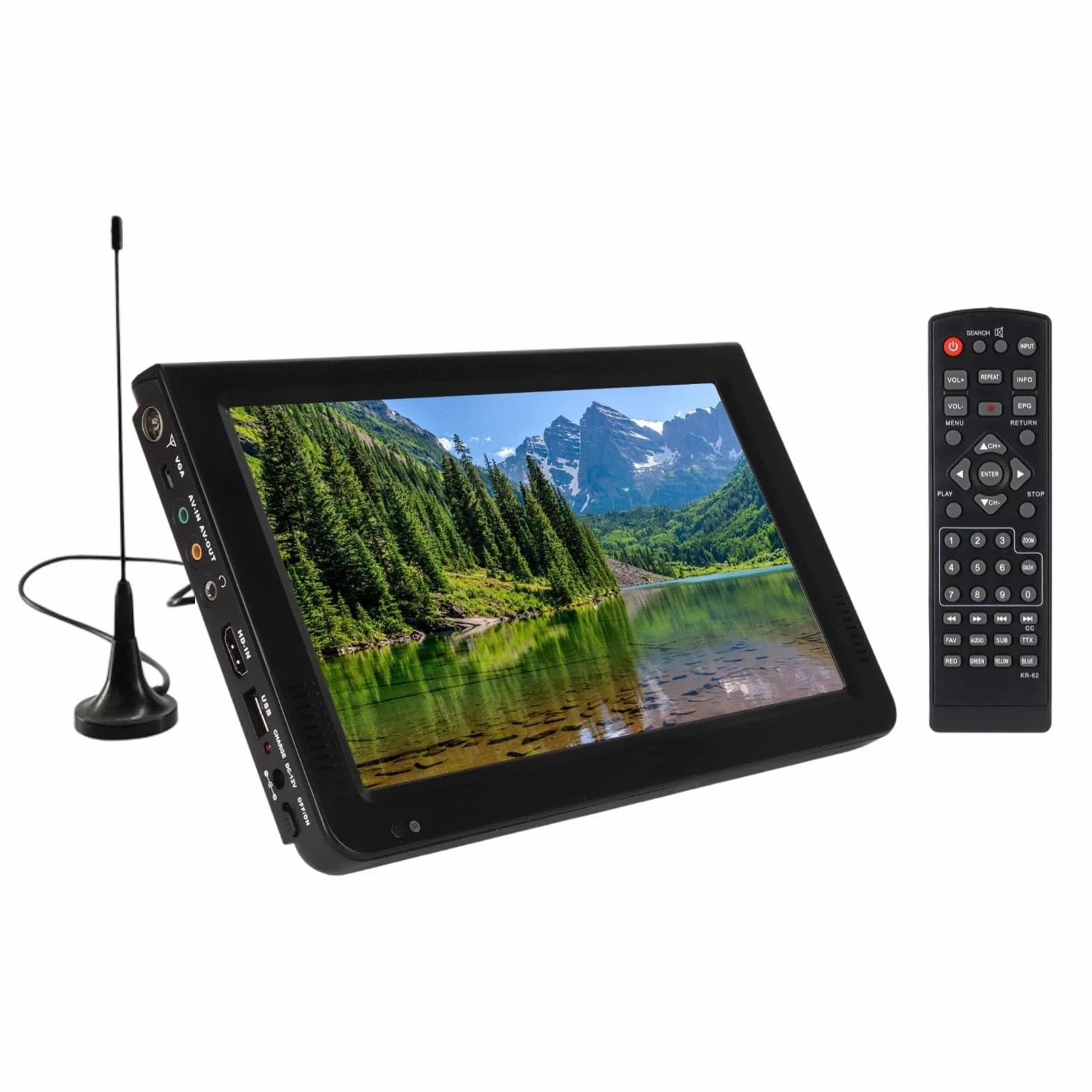 Téléviseur Portable 10 Pouces TFT LED 1080P Rechargeable avec Réception Forte