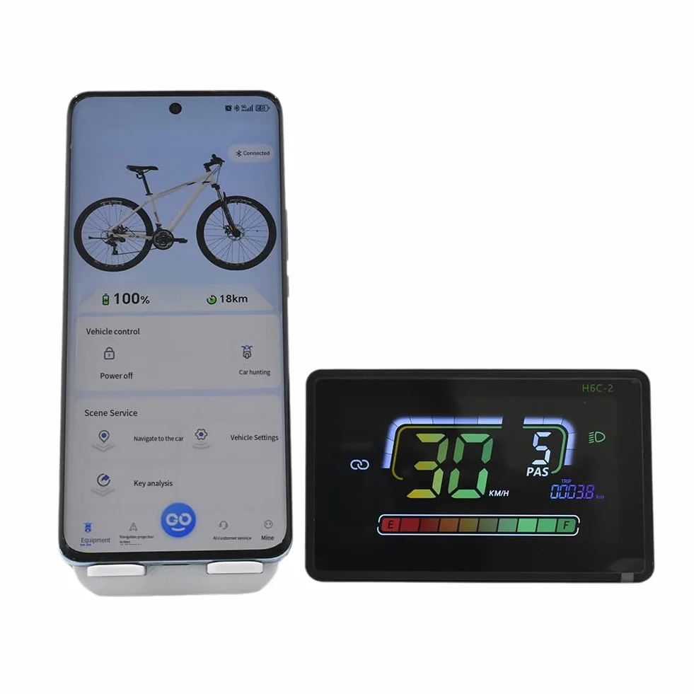 Compteur de Vitesse Bluetooth pour Vélo Électrique, Écran LCD, UART, 5 Broches