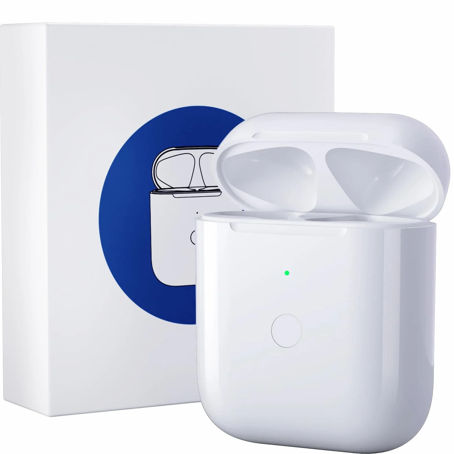 ULuck Étui de Chargement sans Fil de Remplacement Compatible avec Les Air Pods 1 et 2,étui de Chargement 700 mAh avec Bouton Bluetooth pour l'appairage