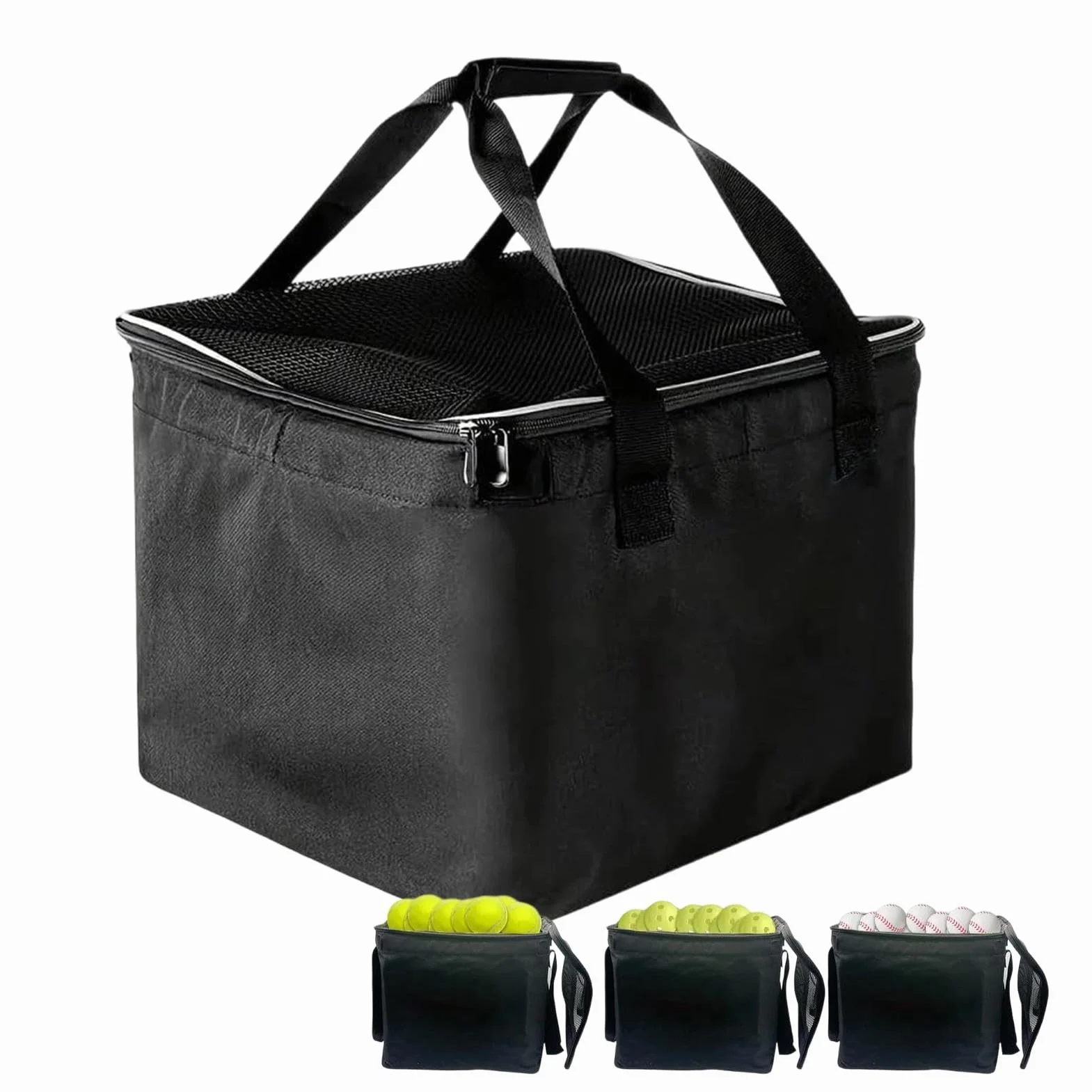 Sac de tennis grande capacité pliable, bac à balles portable pour ramassage rapide, organisateur d'entraînement intérieur extérieur, résistant