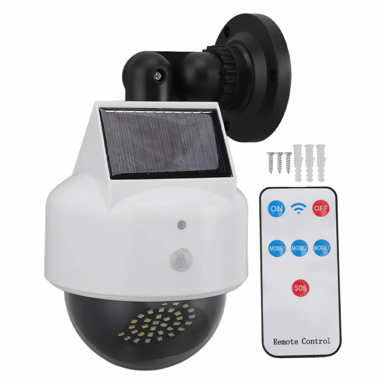 Zerodis Fausse Caméra Solaire Factice de sécurité Extérieure, Caméra de Surveillance Simulée à énergie Solaire pour Intérieur et Extérieur – Dissuadez Les Criminels et Protégez Votre