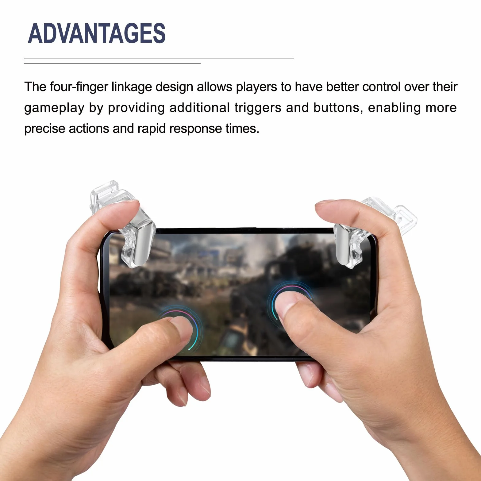QUARKZMAN Gaming Déclencheur Mobile Jeu Contrôleur 1 Paire Viser & Tirer Clés Universel Clair pour 4,7-6,5 Pouce Portable Téléphone