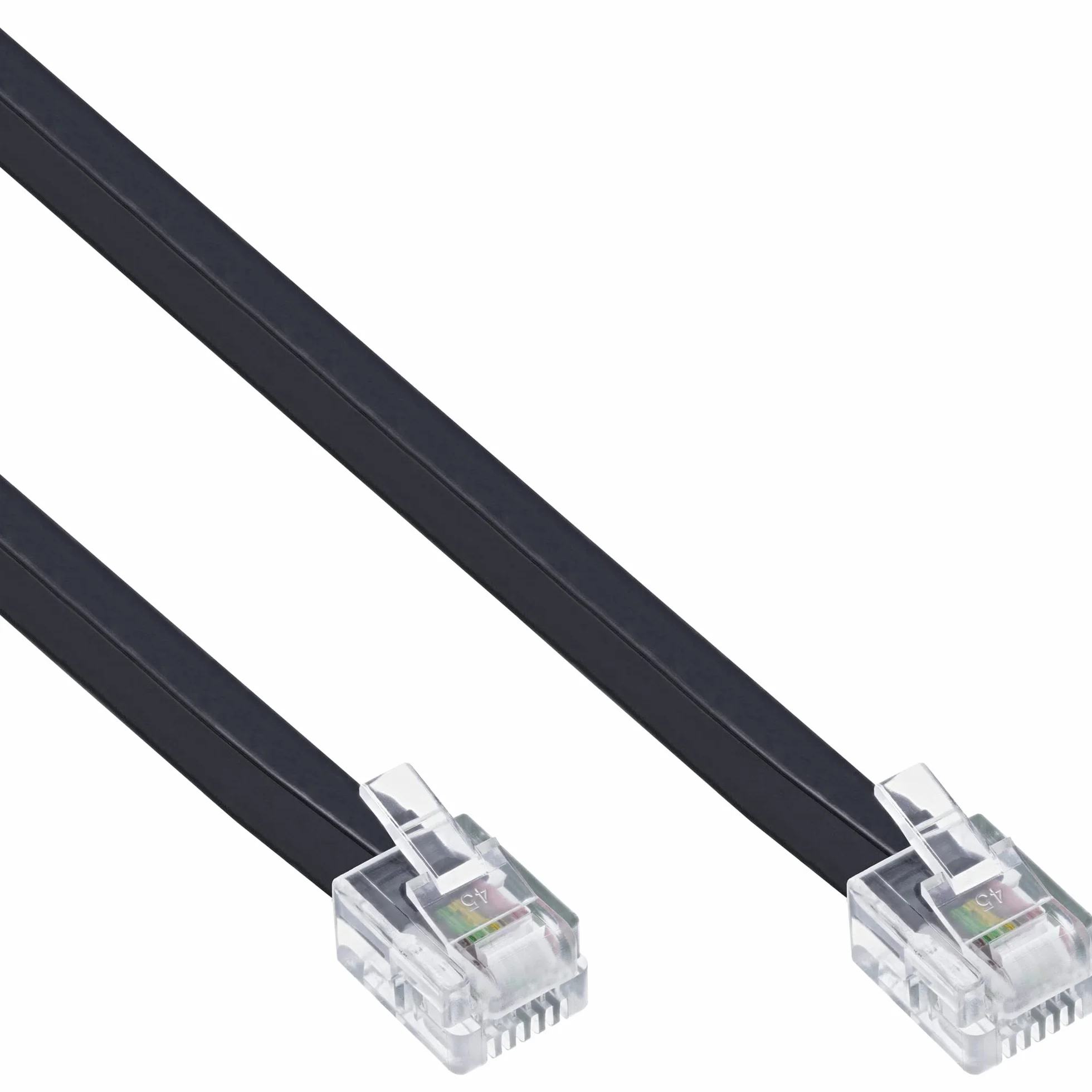 InLine 18848 câble de téléphone 1 m Noir - Cables de téléphone (1 m, RJ12, RJ12, Noir, Male connector / Male connector)
