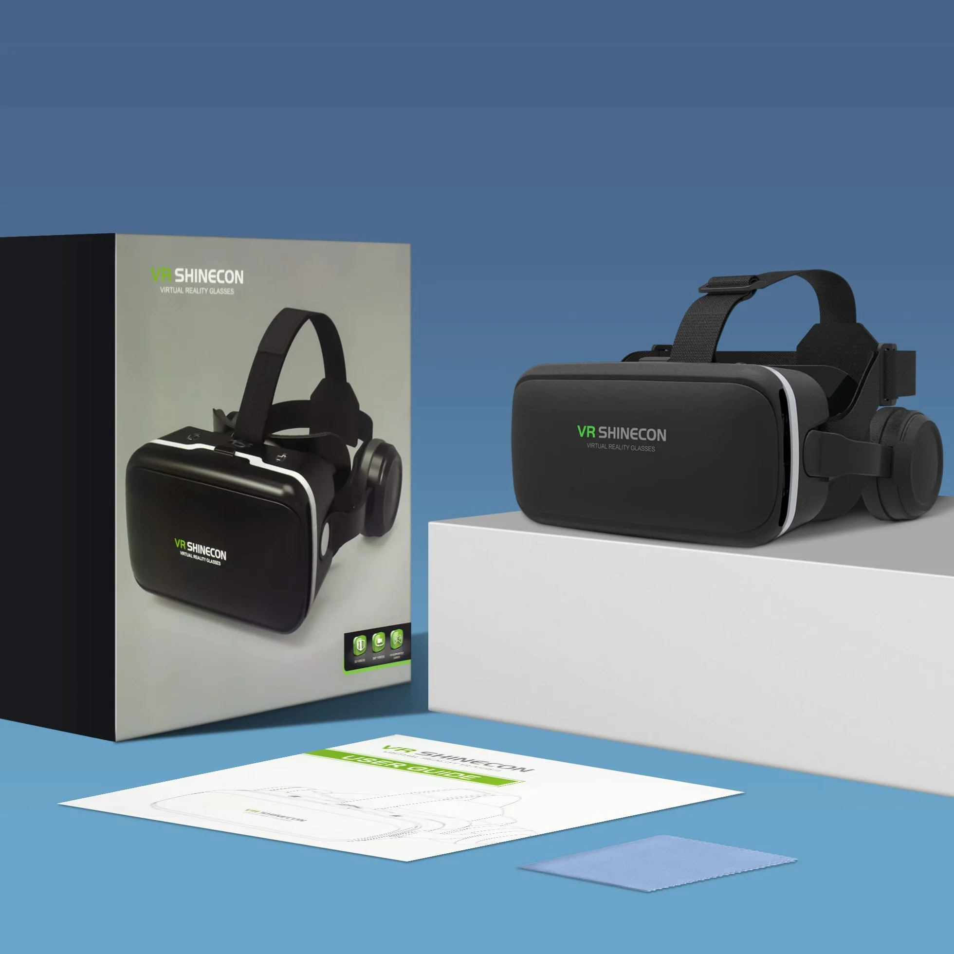 Casque VR 3D avec Écouteurs Intégrés,Expérience Immersive HD pour Films et Jeux,Compatibles avec Smartphones Android et iPhone (4,7 à 6,6 Pouces),Cadeau de Noël Idéal pour Enfants et Famille