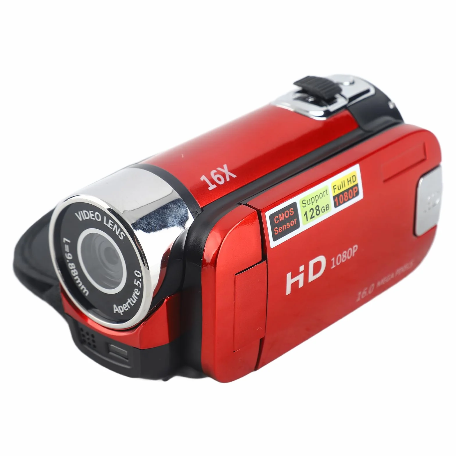 Qiilu Caméscope numérique, COMS Rotation Full HD 270 ° 1080P 16X Haute définition Caméra vidéo DV Photo et Caméscopes numérique pour Enfants/Adolescents/Élèves/Débutants/Les