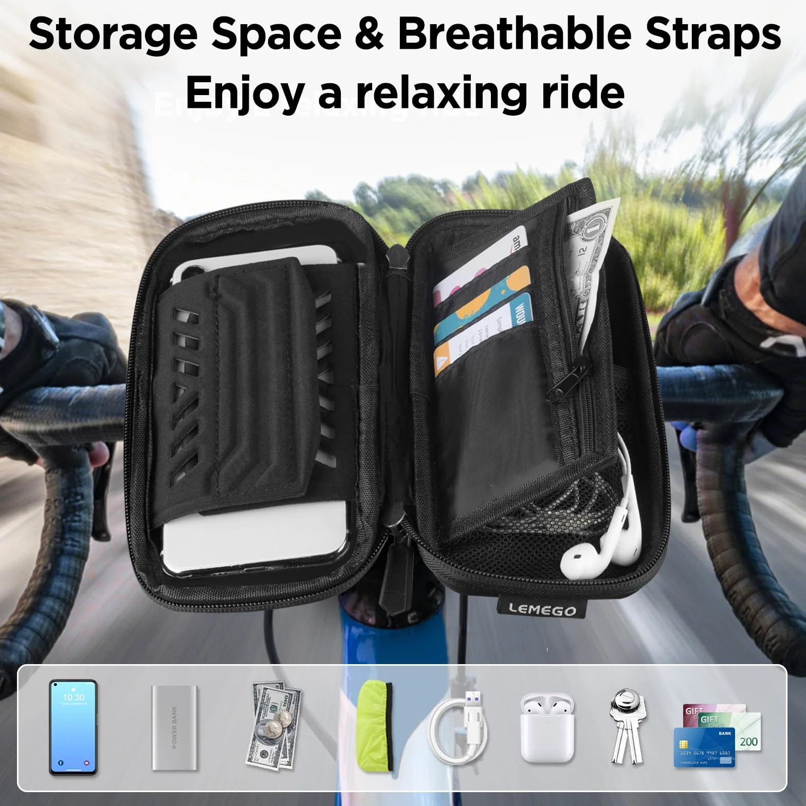Porte Téléphone Vélo Etanche Réfléchissant avec Housse de Pluie Rotation 360, Sacoche Guidon pour Smartphone 7 Pouces