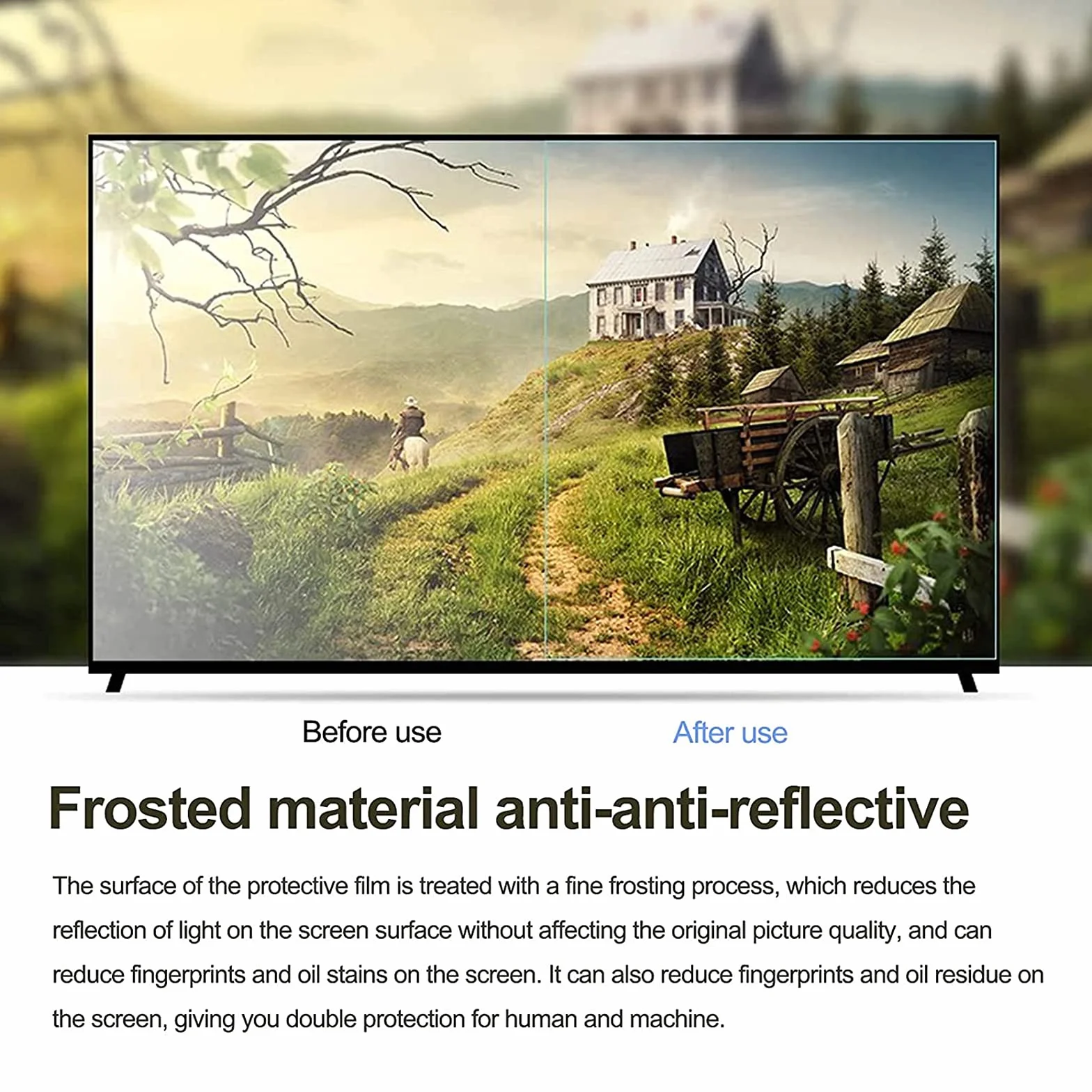 Film Protecteur d'Écran Mat Anti-Reflets pour TV LCD 32-75 Pouces 34 Pouces 50 Pouces