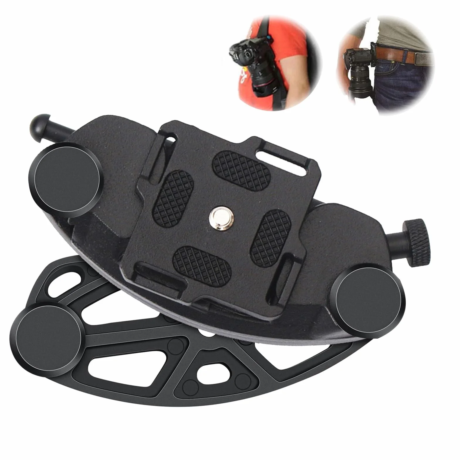 Clip de Ceinture pour Appareil Caméra Sangle pour Sac à Dos Clip de Ceinture en Alliage D'aluminium à Fermeture Rapide Avec Support 1/4 pour Appareil Photo et Sac à Dos.