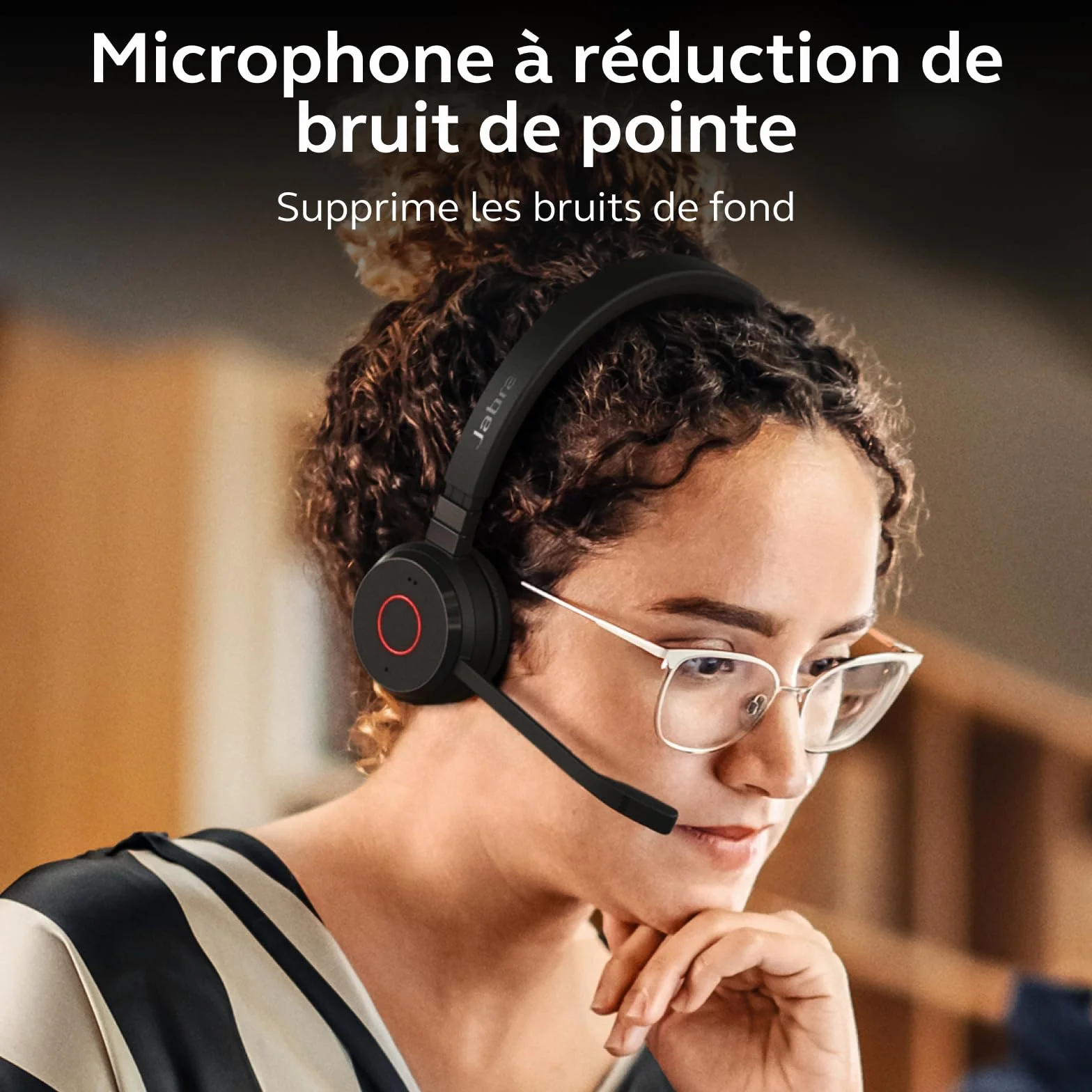 Jabra Evolve 65 Te (3e édition 2025) Micro-Casque Mono Bluetooth sans Fil, se connecte à 2 appareils, 16 h d’autonomie, Micro antibruit, Adaptateur USB-A, Fonctionne avec Les applis de réunion, Noir