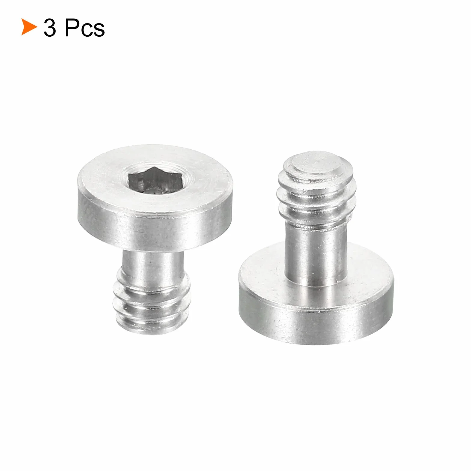PATIKIL 1/4"-20 Fil 13mm Longueur Caméra Rapide Libération Vis Trépied Vis, 3 Paquet Acier INOX Hexagon Fente Vis pour DSLR Caméra Appareillage Accessoires, Argent