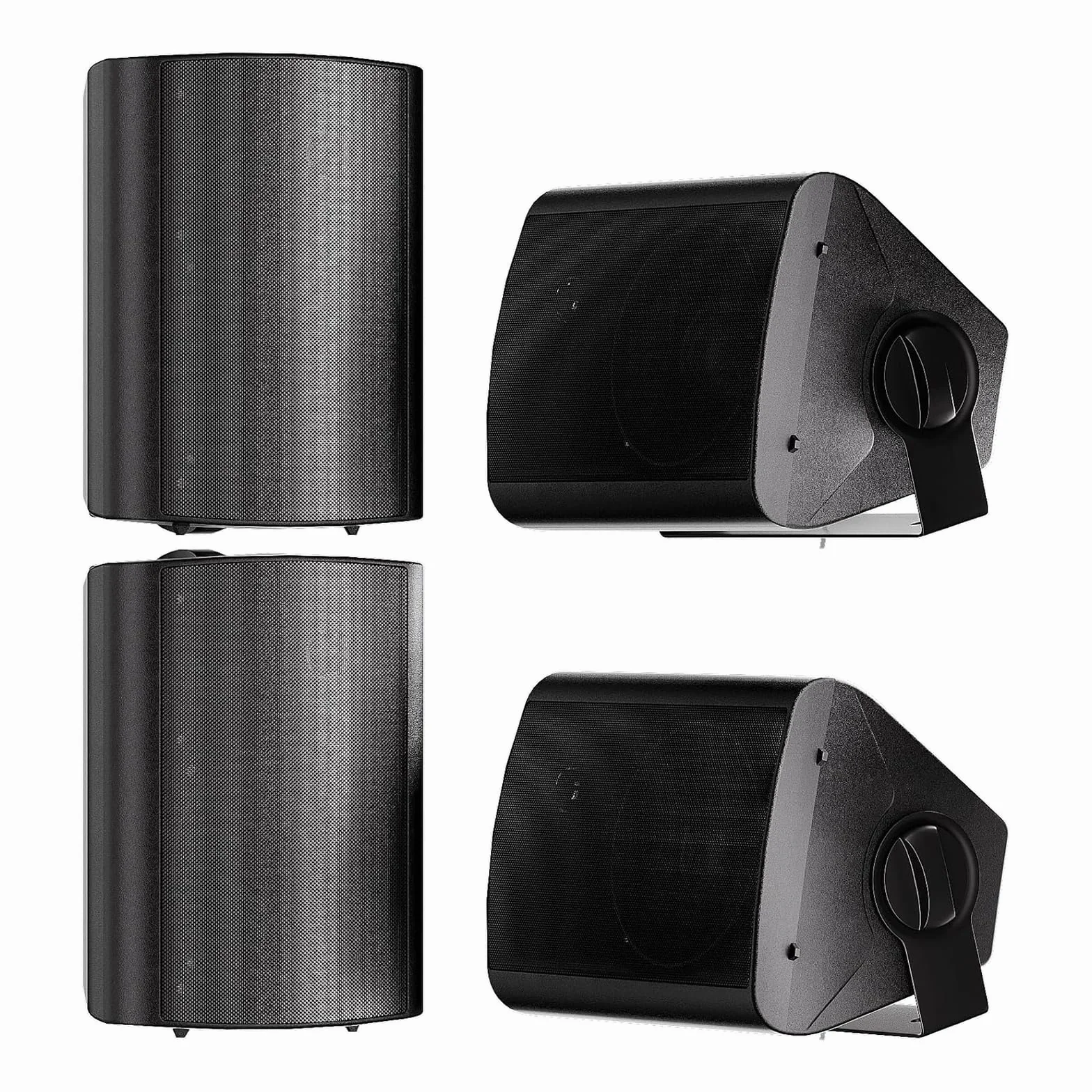 STUDIOFINIX Etanche Enceintes d'extérieur 5.25 Pouces avec 300 Watts de Basses puissantes, Couverture sonore stéréo à Large Plage, durabilité par Tous Les Temps (2 Paires, Noir)