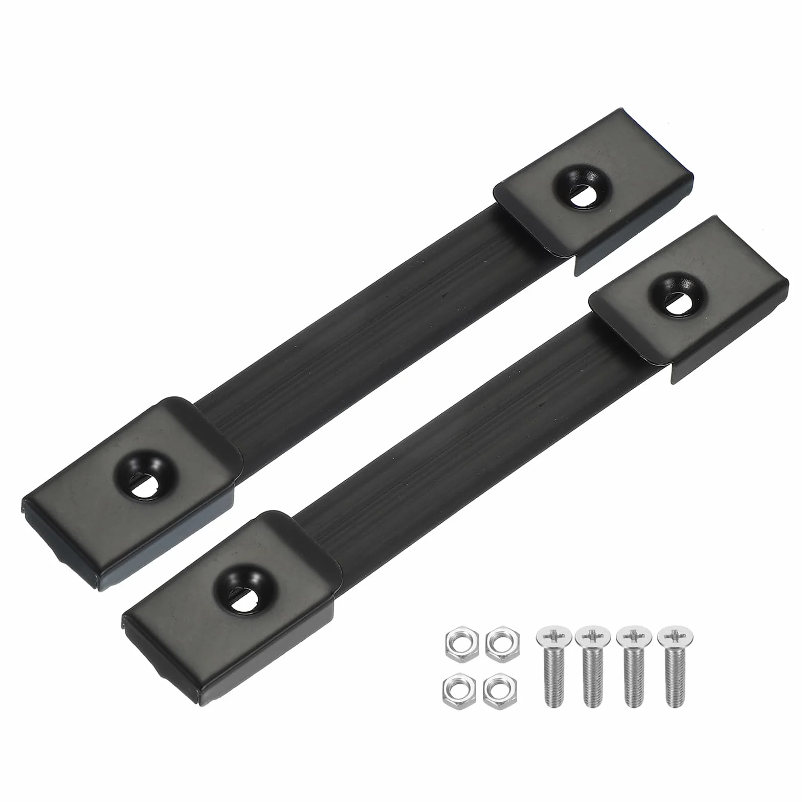 PATIKIL Poignée de Remplacement 6,3 Pouces, 2 Pièces Poignée de Sangle en Caoutchouc pour Enceintes d'Amplificateurs avec Embouts Métalliques et Accessoires de Fixation, Noir