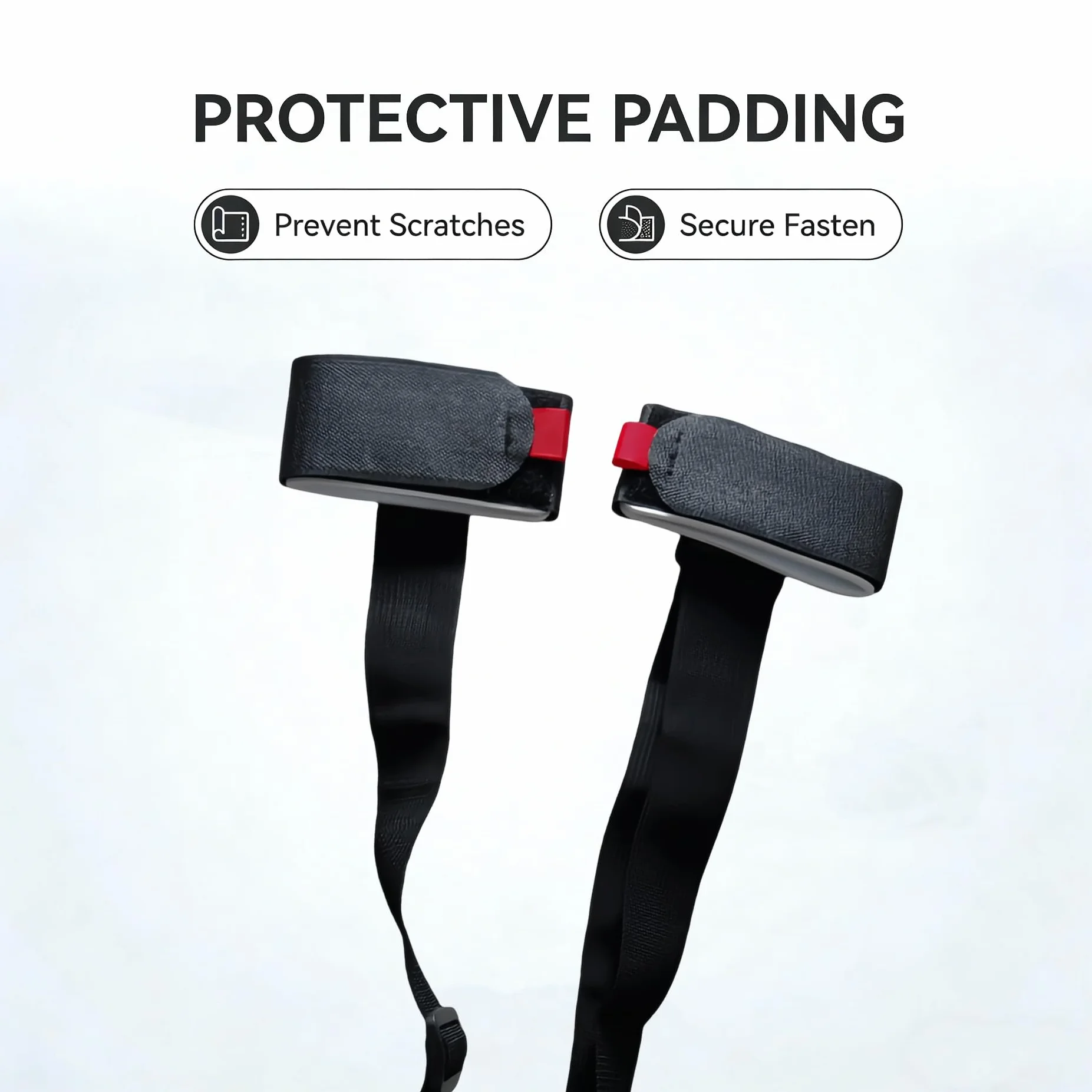 2 Pièces Bandoulière de Ski, Porte-Épaules Réglables avec Boucle Rembourrée, Noir