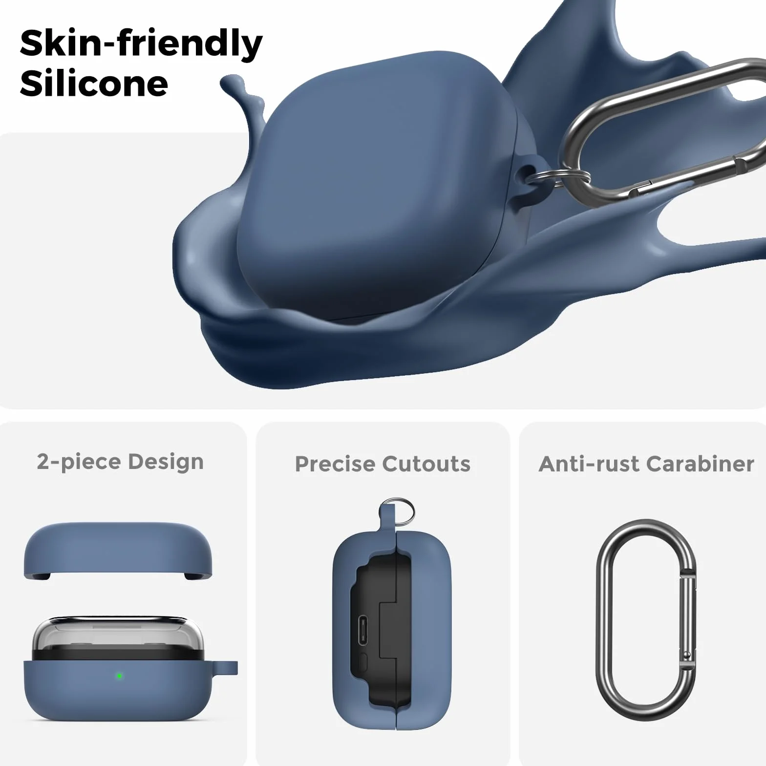 AhaStyle Coque Samsung Galaxy Buds4 Pro (2026) Silicone Étui Protection Anti-Rayures Charge sans Fil
