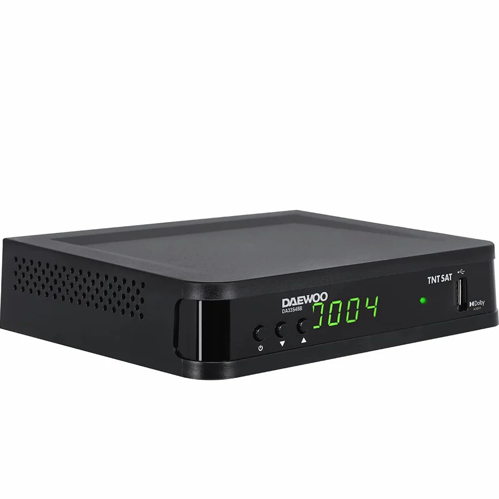 D2 Diffusion Daewoo Décodeur Satellite DVB S/S2 - TNT Sat - avec Carte d'abonnement Incluse - Dolby Digital Plus - AC3 - Tuner - EPG - avec télécommande