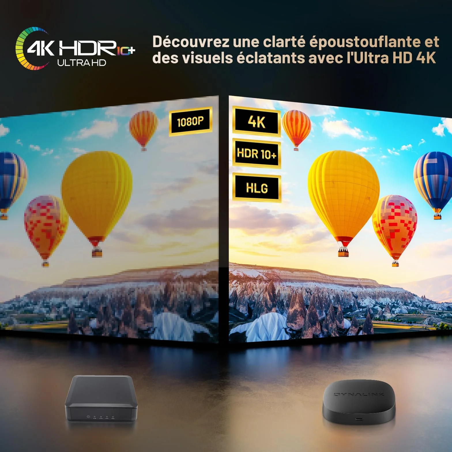 Google TV Box - 4K Smart TV Box HDR10+ UHD, Dolby Audio, Prise en Charge certifiée Google/Netflix, AV1, 2GB+16GB, WiFi 2,4G+5G, BT5.0, Miroir d'écran, Lecteur multimédia en Streaming, Assistant Vocal
