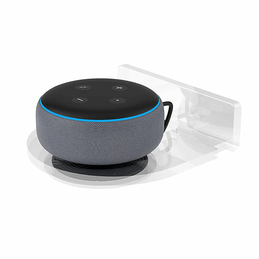 For Alexa Echo Dot 3rd Wall Mount Stand（Not include echo dot） Accessories with Integrated Cable Management, No Screws Required, Speaker Accessories Rack (Alexa Echo Dot 3rd, Transparent) A336
