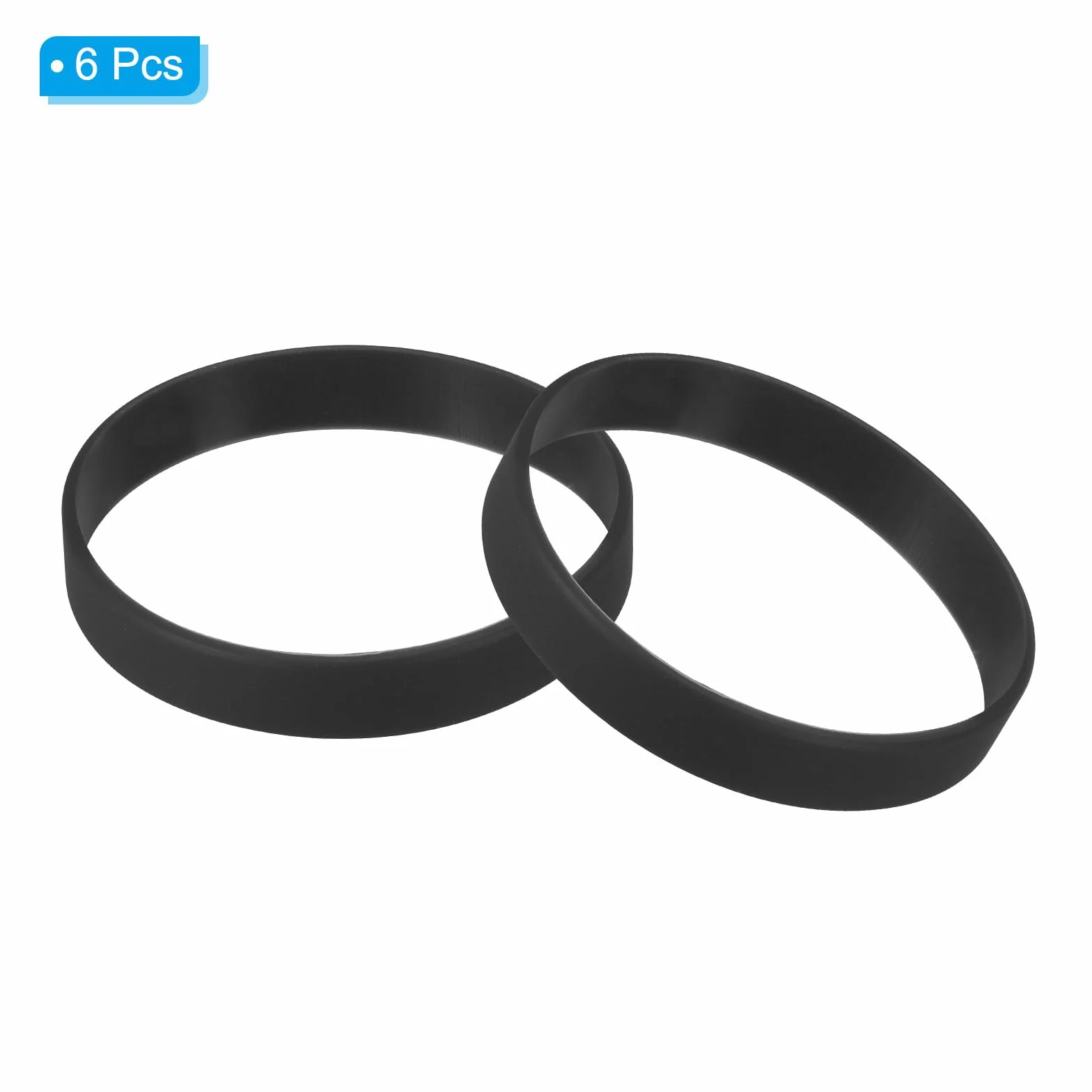 PATIKIL Bracelets en Silicone, Lot de 6 Bracelets Élastiques Vierges Colorés pour Adultes, Noir