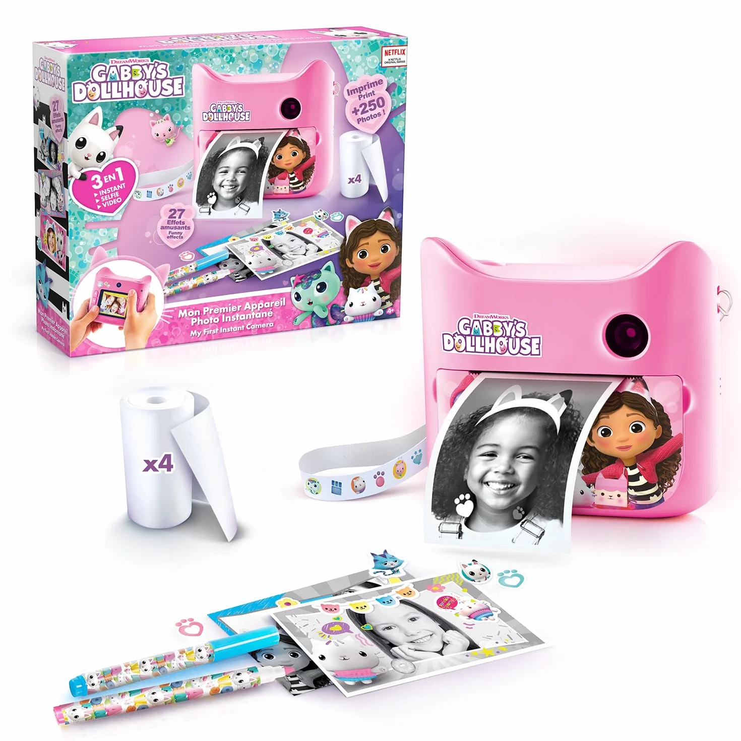 Canal Toys - Appareil Photo Numérique Instantané Enfant 4 Ans + - Design Gabby Et La Maison Magique - Impression Thermique sans Encre avec Filtres Et Cadres Inclus - Idée Cadeau Enfant - GAB 005