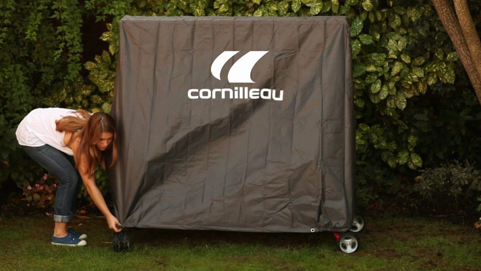 Cornilleau Housse de Protection Table de Ping-Pong Premium Ultrarésistante Imperméable Gris