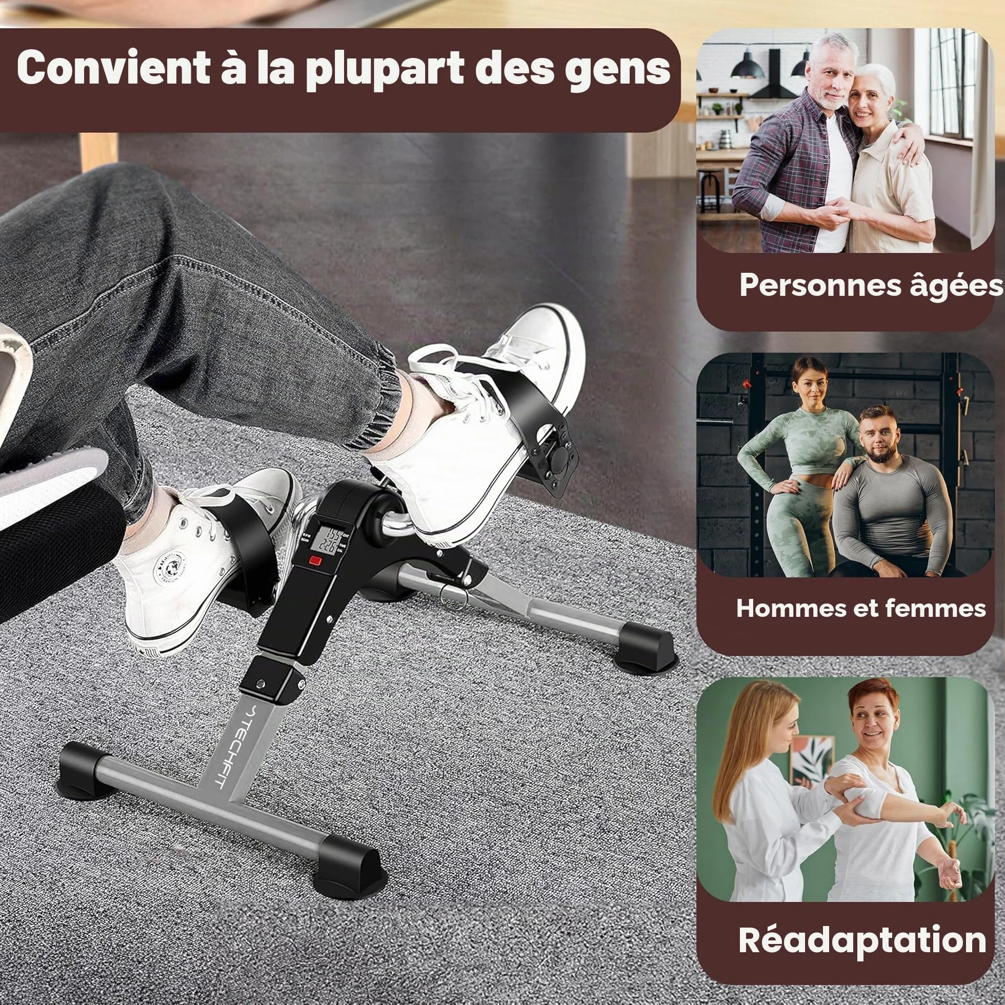 Techfit Mini Vélo d'appartement Formateur pour Bras et Jambes
