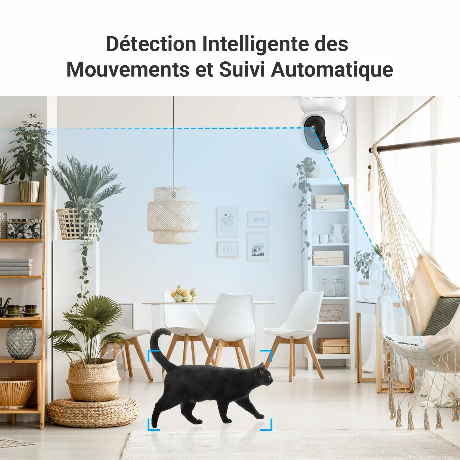 EZVIZ Caméra Surveillance WiFi Intérieure 360°, FHD 1080P, Camera WiFi 2.4Ghz, Vision Nocturne, Détection de Mouvement Suivi Intelligent, Audio Bidirectionnel, Compatible avec Alexa pour Bébé/Animaux