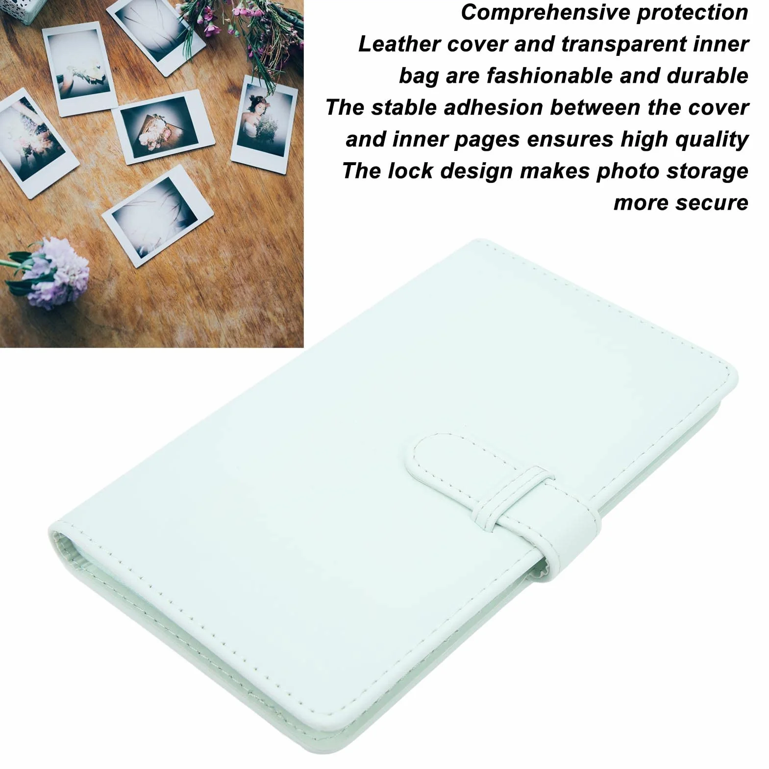 Mini Album Photo pour Fujifilm Instax Mini 12 11, 108 Pochettes, Format 3 Pouces, Porte-Cartes, Couleur Menthe