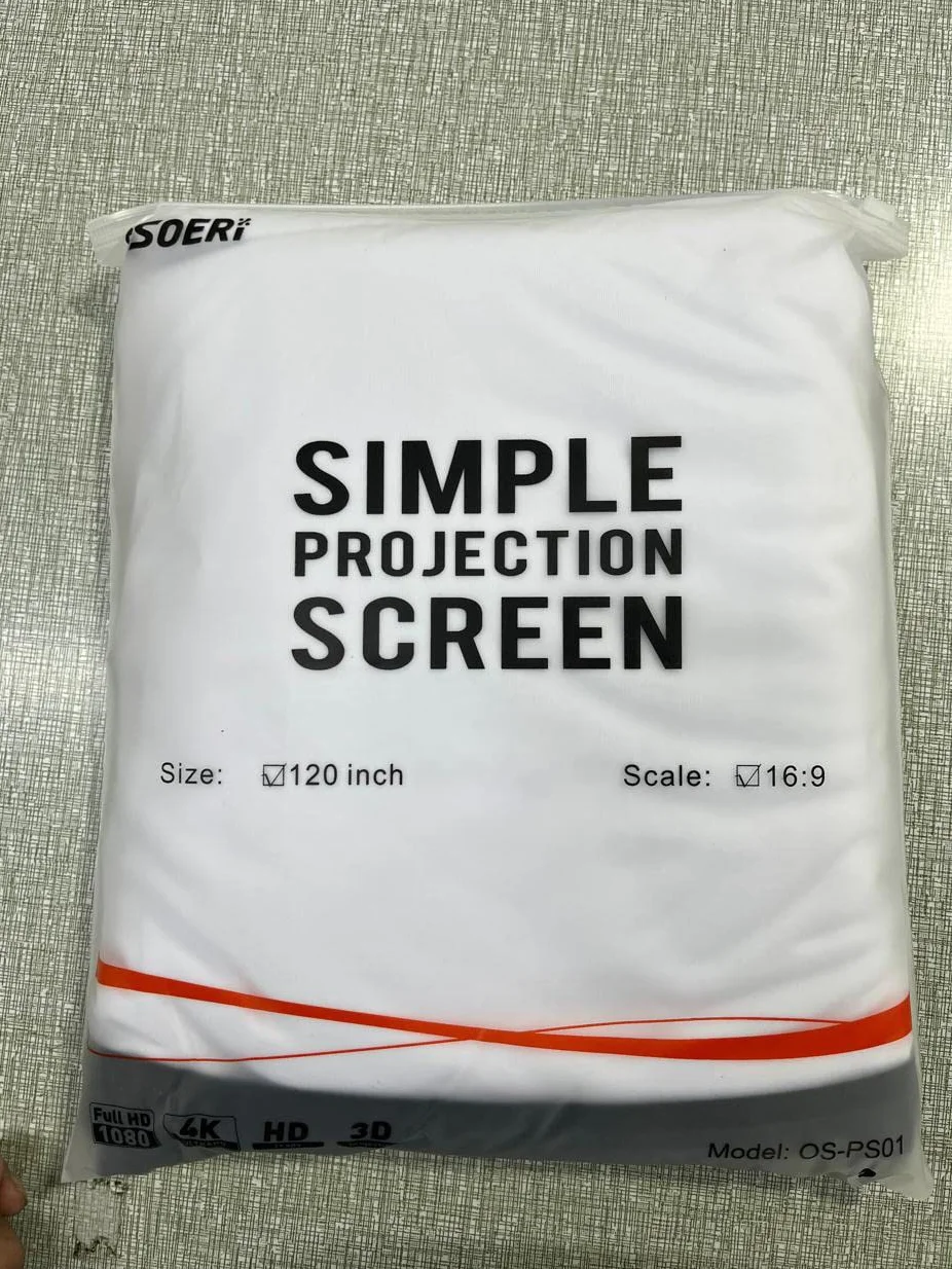 Osoeri Écran de Projection Portable 120 Pouces 16:9 HD Anti-Plis pour Vidéoprojecteurs
