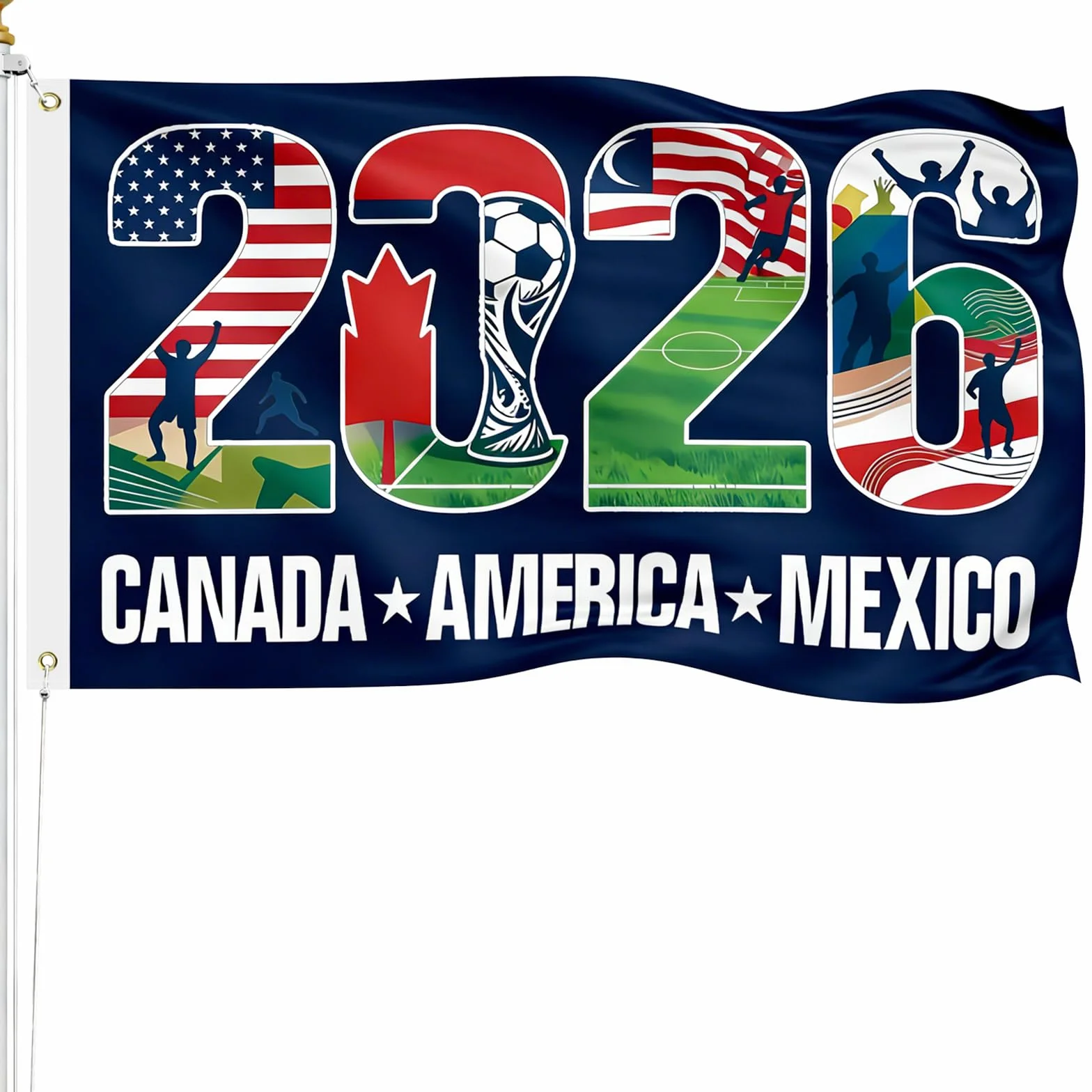 Drapeau Coupe du Monde 2026 150×90 CM Fanion Foot
