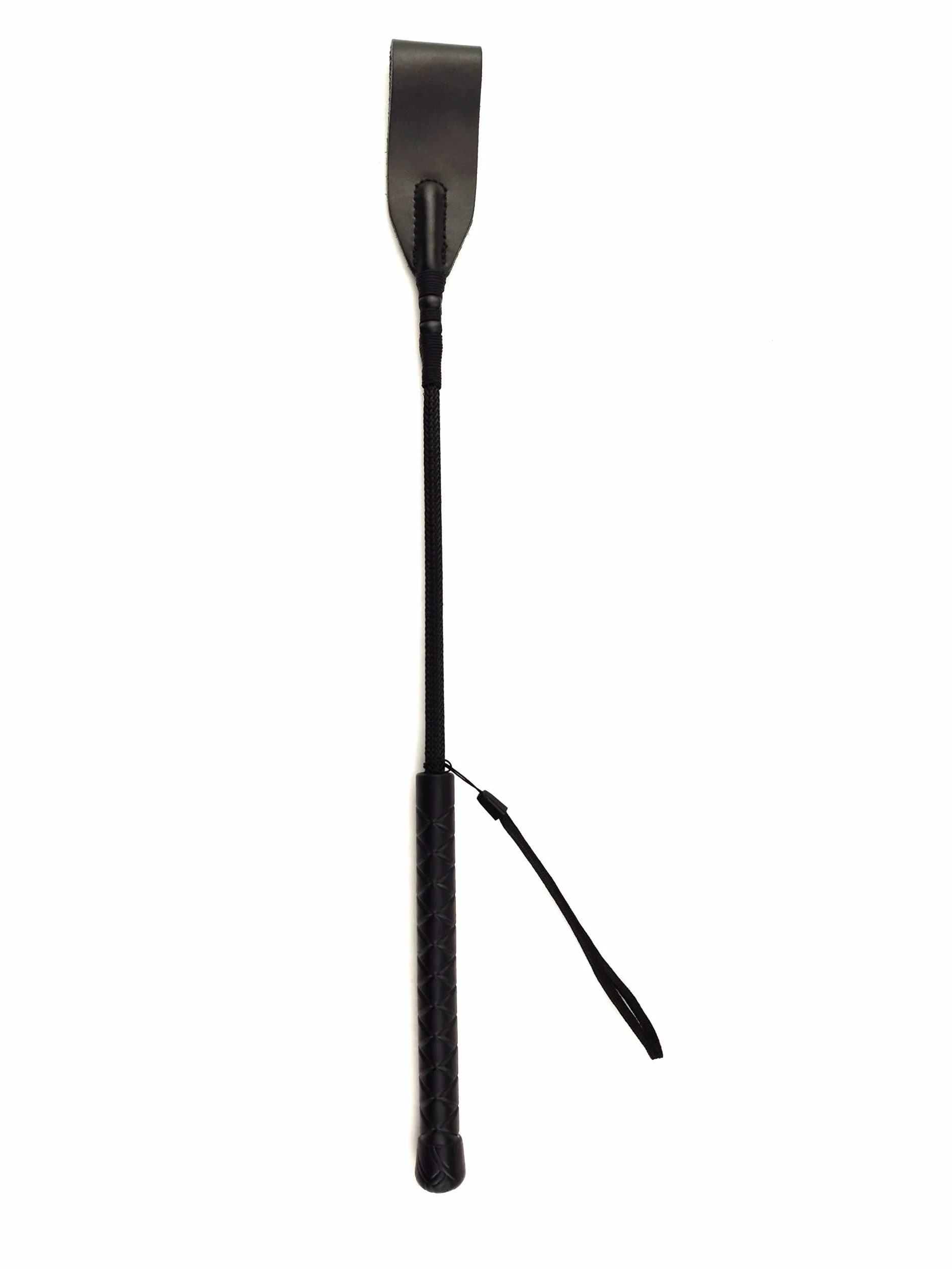Cravache d'équitation en Cuir 45 cm avec Poignée et Corde de Suspension