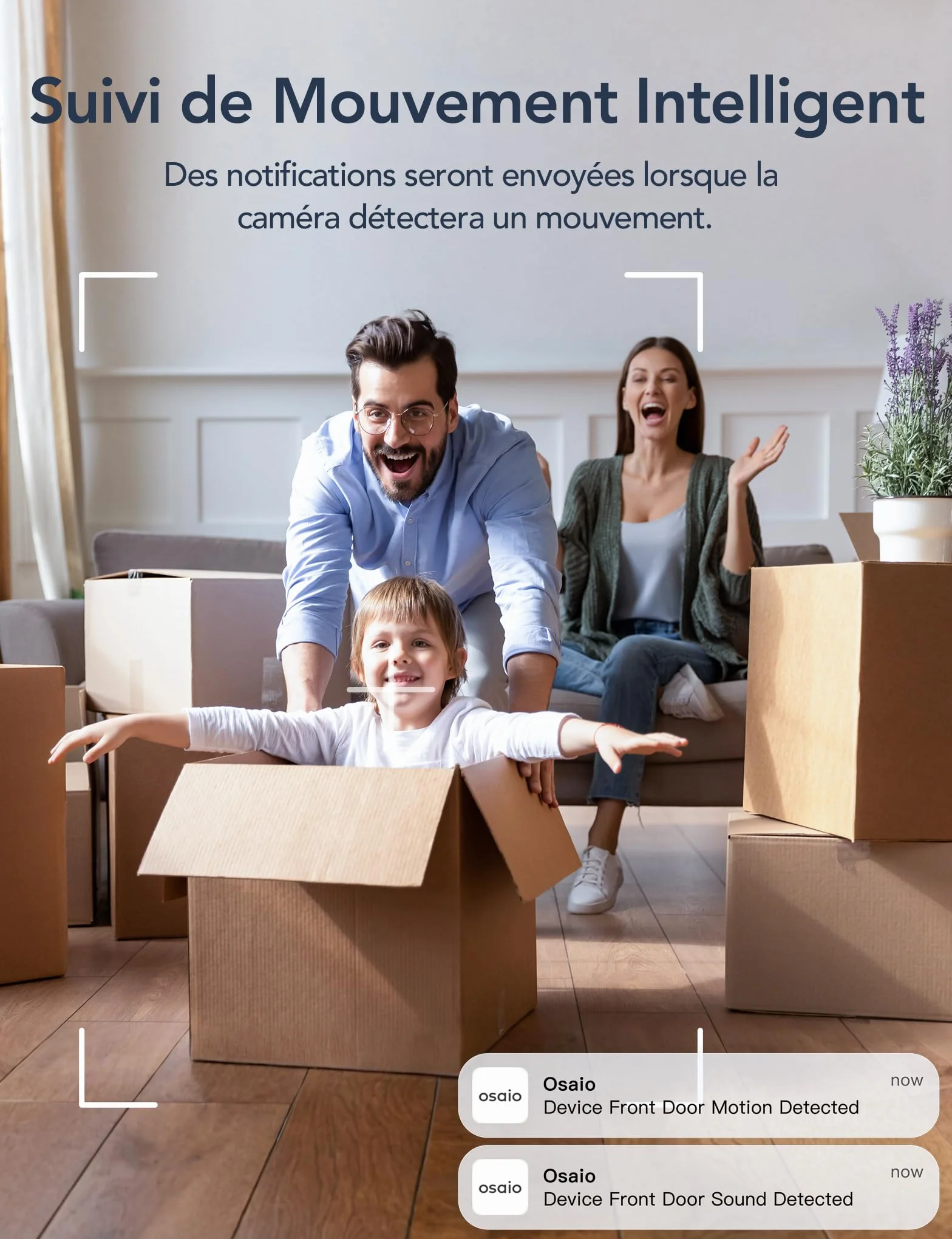 GNCC 2K 3MP Caméra Surveillance WiFi Interieur 360° Caméra Connectée Smartphone pour Bébé/Animaux Détection IA Audio bidirectionnel Alertes APP 2,4GHz Compatible Alexa