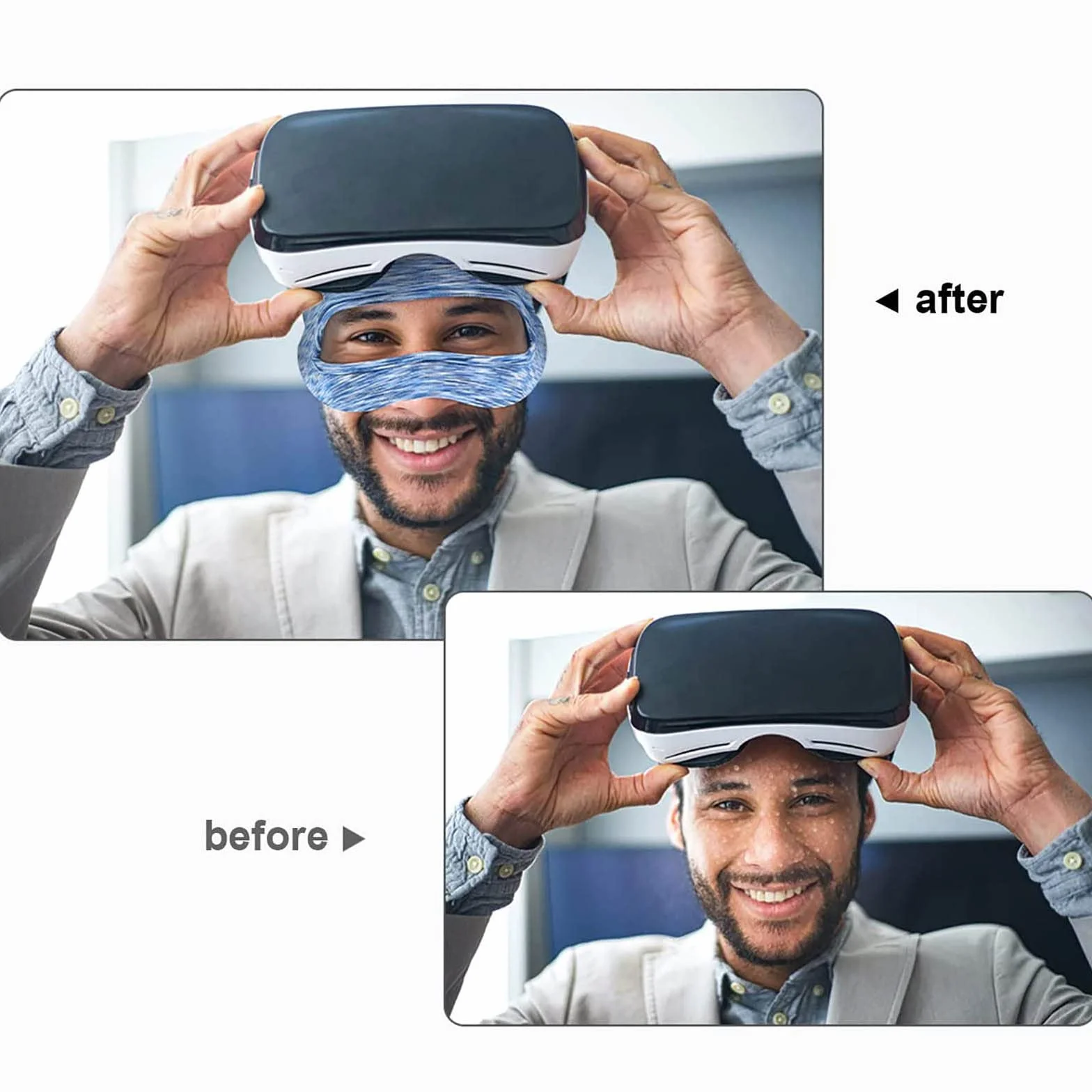 Lot de 2 masques de réalité virtuelle PSVR2 - Sangle réglable lavable pour PSVR2/PICO4