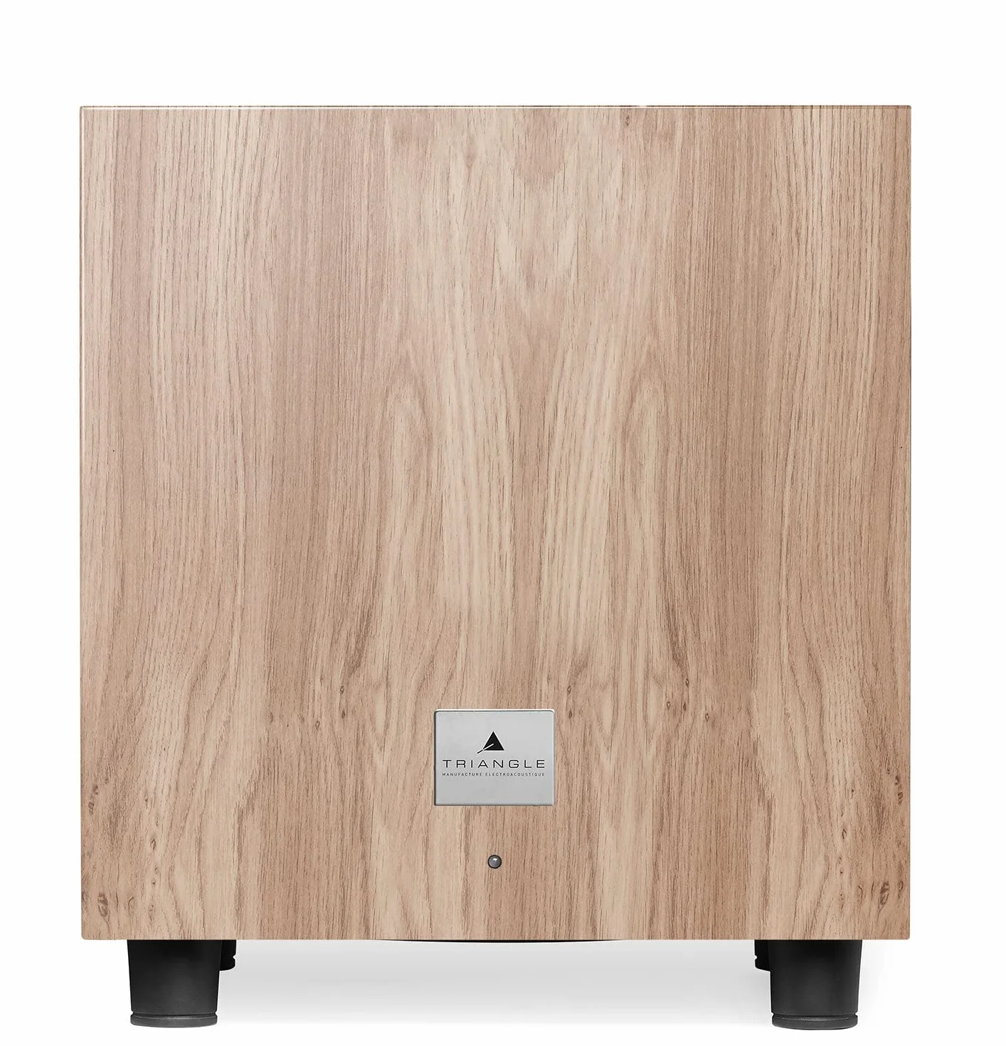 Triangle – Caisson de Basse Tales 340 avec Amplificateur 200W – Bass Reflex - Haut-Parleur 25 cm – Entrées RCA/LFE - Polyvalent Musique et Home-Cinéma - 342 x 383 x 357 mm - Chêne Clair