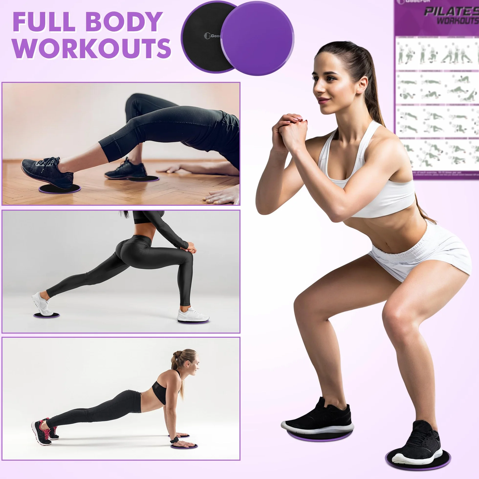 Goocrun Pilates Ring Set Exercise Equipment Resistance Bands