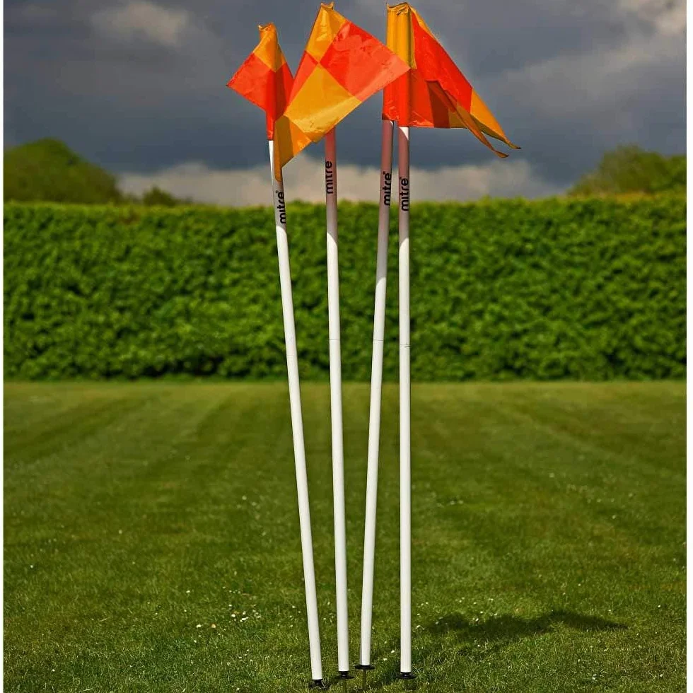 Lot de 4 Drapeaux d'Angle Pliables Football Blanc