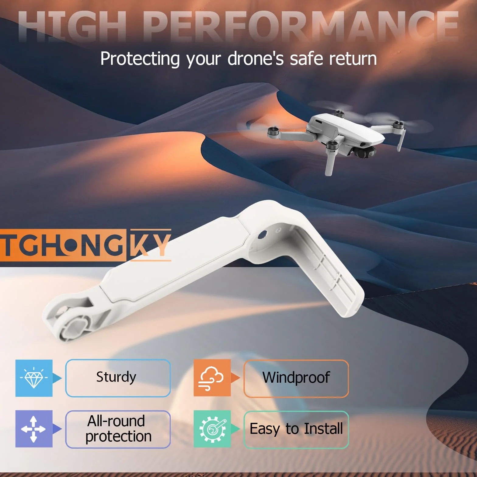 Bras de Rechange sans Moteur pour DJI Mini 2/Mini/Mini SE Coque de Bras de Réparation pour DJI Mini 2/Mini/Mini SE Drone (Avant Droit)