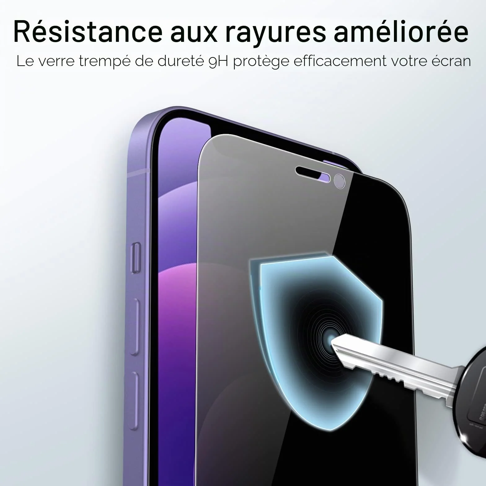 JETech Protection d'Écran Anti-Espion pour iPhone 12 et iPhone 12 Pro 6,1 Pouces, Couverture Complète Film en Verre Trempé, Compatible Coque, Lot de 2