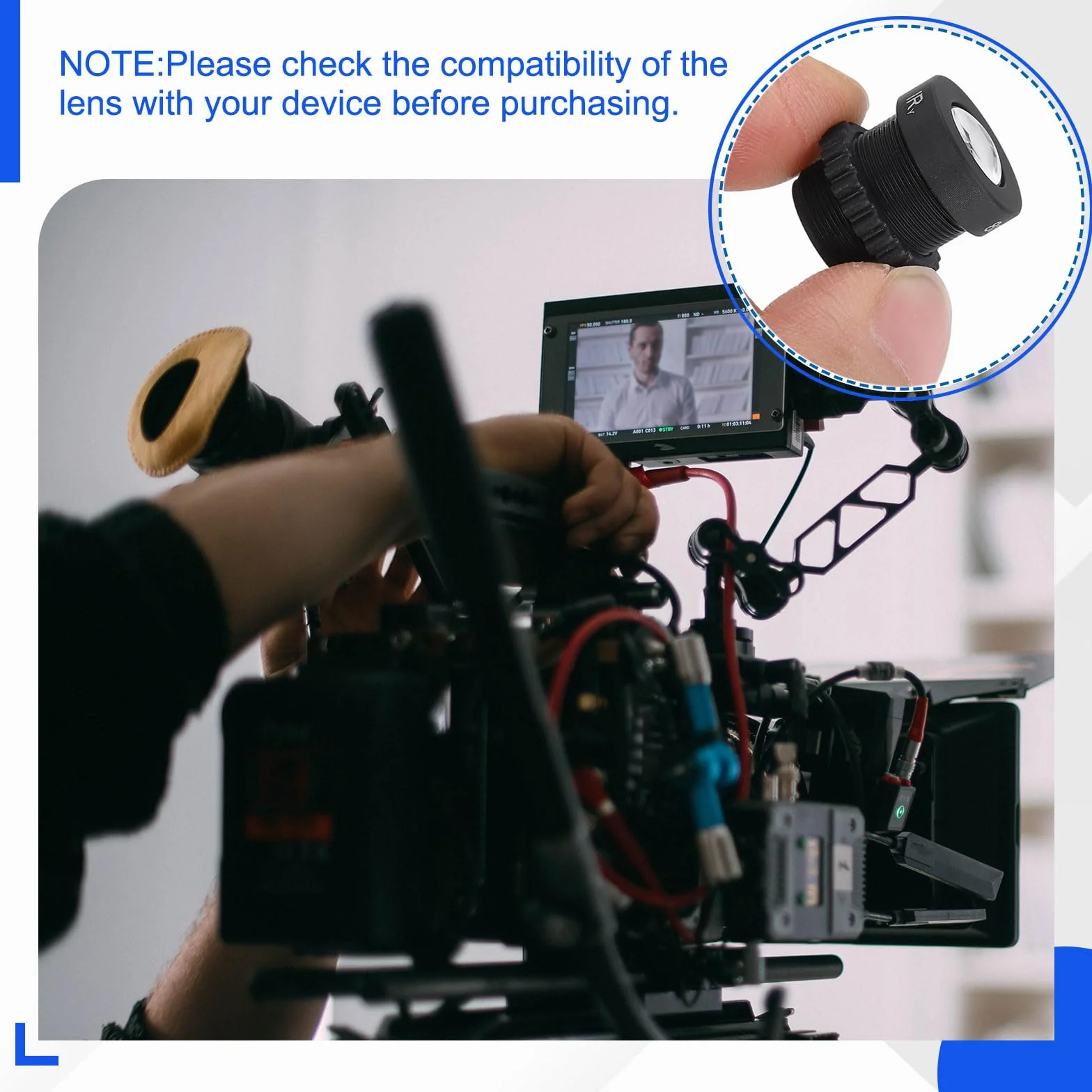 Objectif De Caméra CCTV 12mm HD 5MP Sécurité Angle Large Monture M12 Ouverture Fixe