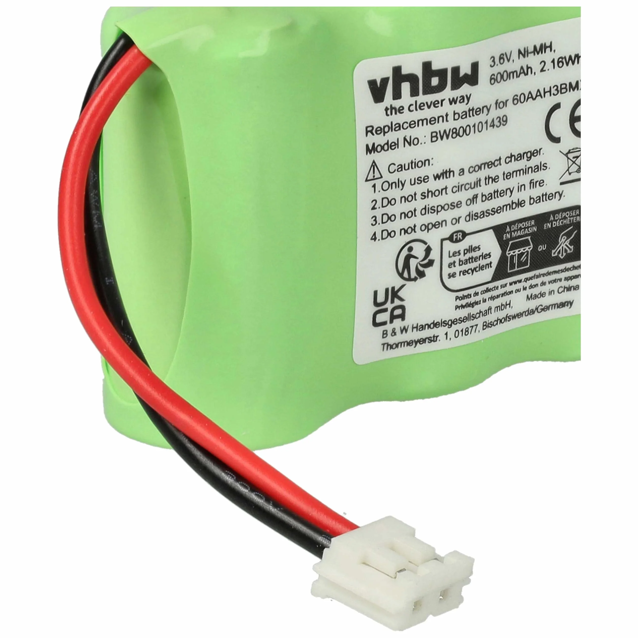 vhbw 1x Batterie Compatible avec Ascom Adesso téléphone Fixe sans Fil (600mAh, 3,6V, NiMH) - Remplacement pour 60AAH3BMX, HSC22, V30145-K1310-X147, C39453-Z5-C193