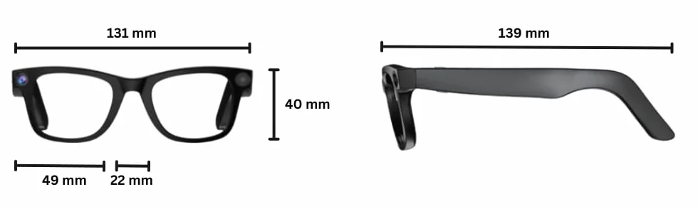 Watchily Lunettes connectées, Caméra Intégrée, ChatGPT – SmartView Pro - Verres Noirs et Transparents