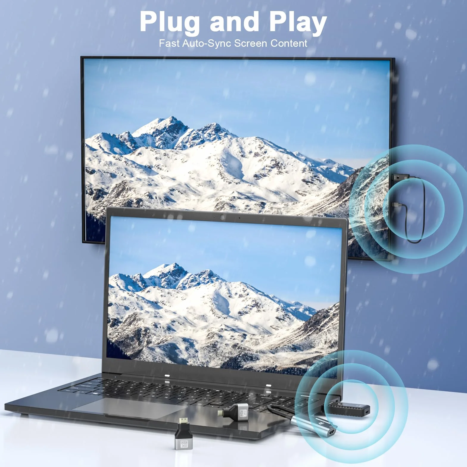 PWAYTEK Émetteur et Récepteur HDMI sans Fil décodeur 4K, Sortie 1080p, Double Bande 2,4G/5G, portée 50m, Compatible PC Portable TV projecteur, Plug & Play sans Application (Noir)