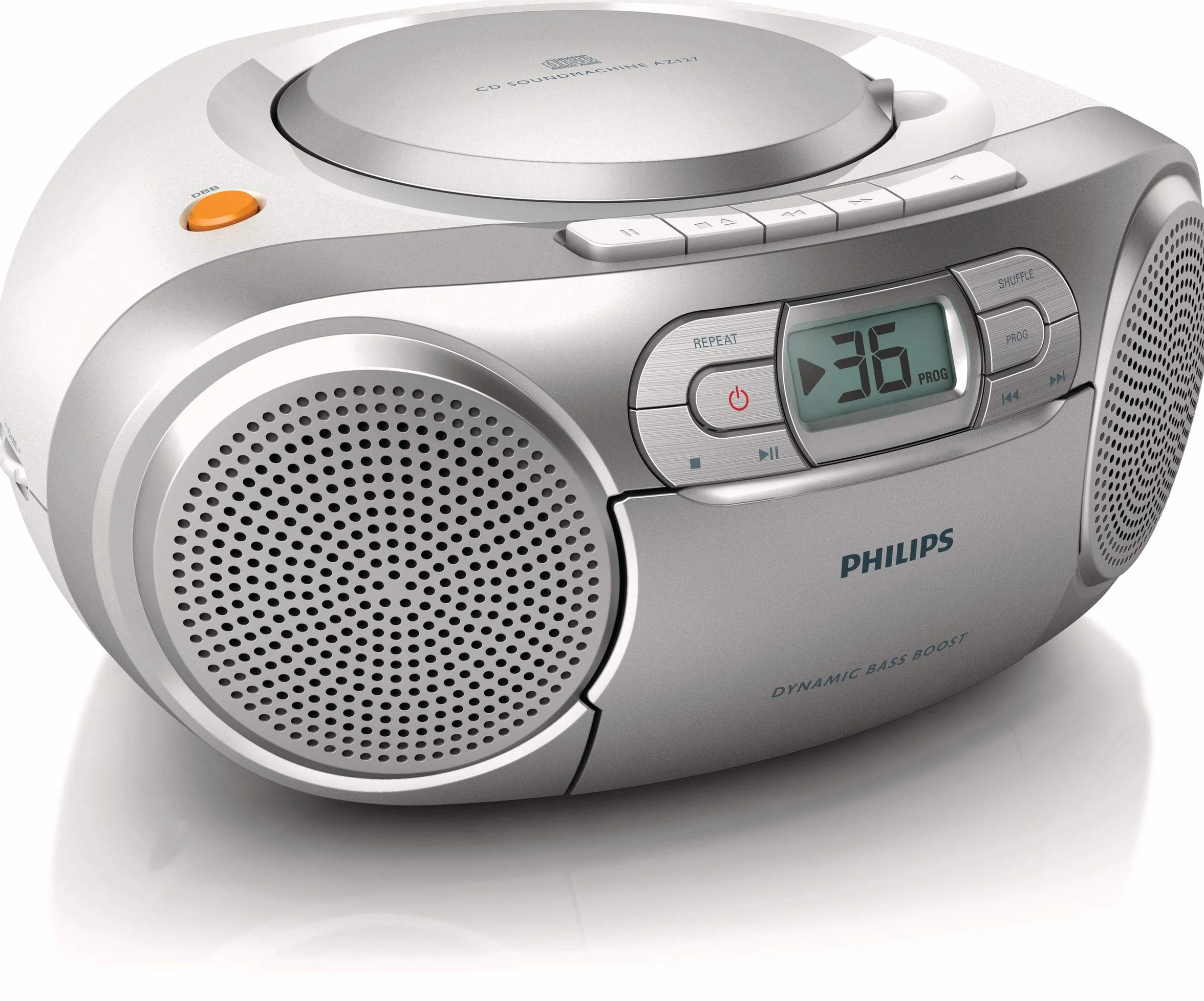 Philips Boombox AZ127/12 CD Casete Radio FM Entrada Audio Portátil