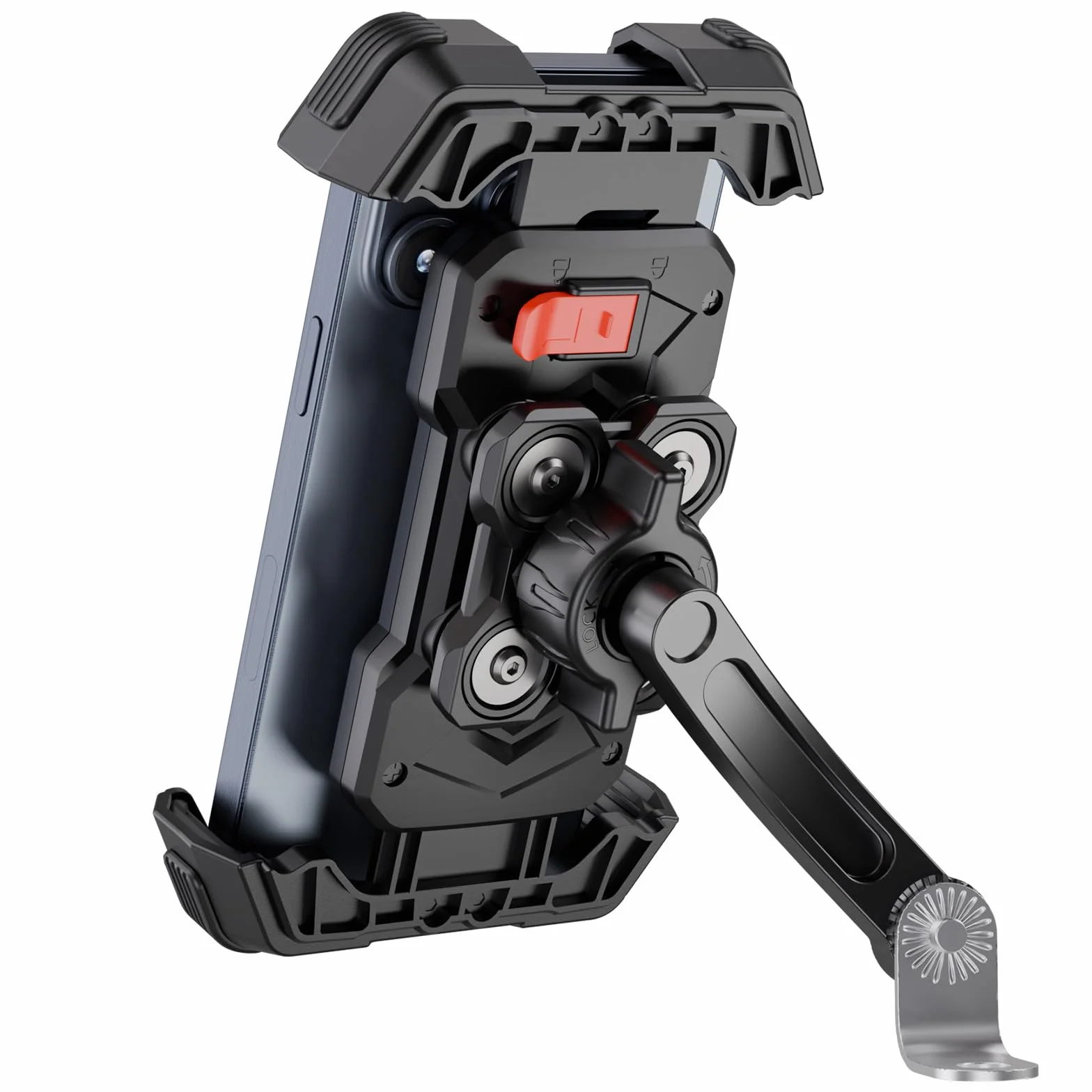 Grefay Support Téléphone Moto Support Telephone Scooter[2025 Double Amortissement des Vibrations] Support Téléphone pour Rétroviseur Moto avec Rotation à 360° pour Smartphone de 4,5-7,2 Pouces