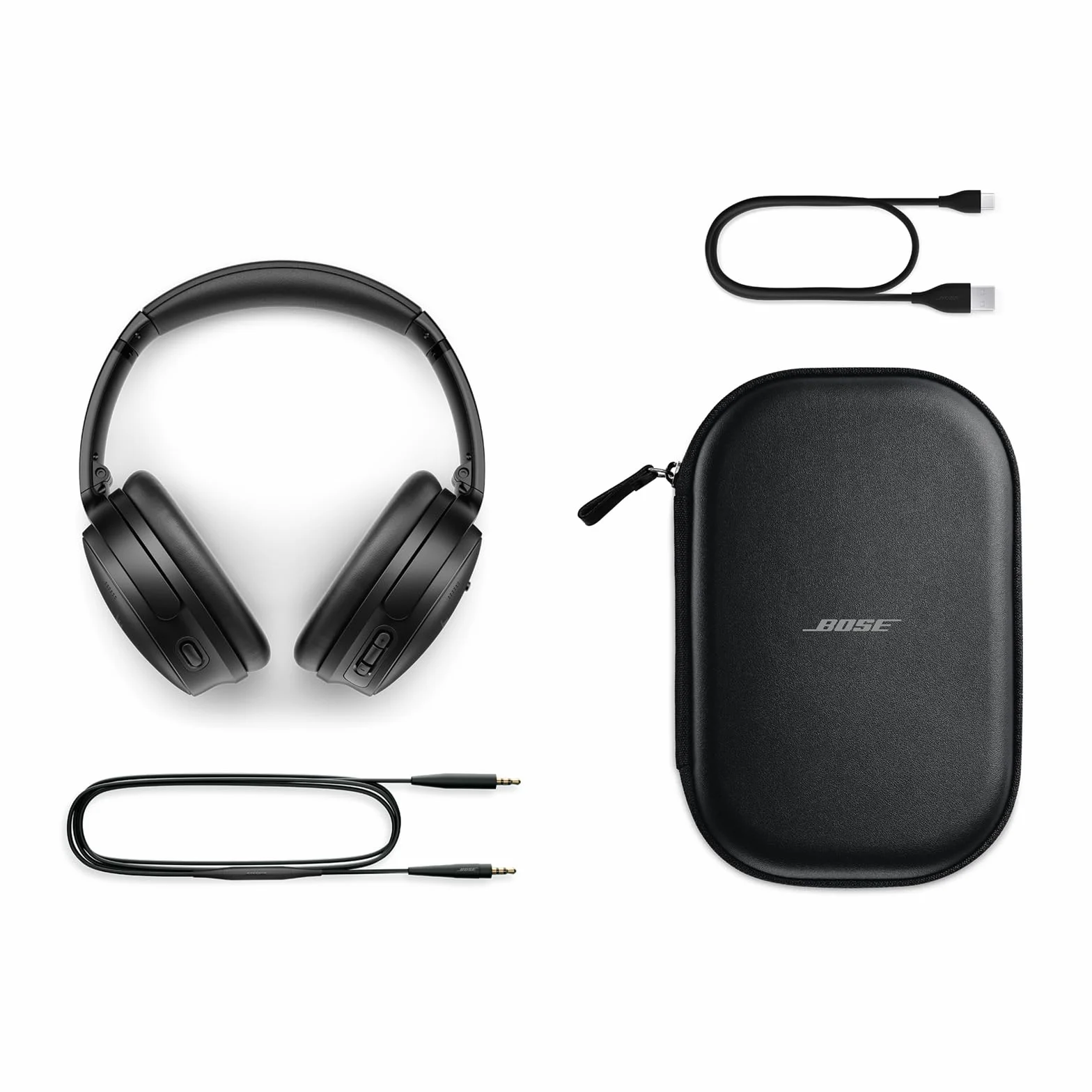 Bose QuietComfort Headphones, Casque sans fil immersif à réduction de bruit, Casque supra-aural Bluetooth avec micro intégré d’une autonomie allant jusqu’à 24 heures, Noir