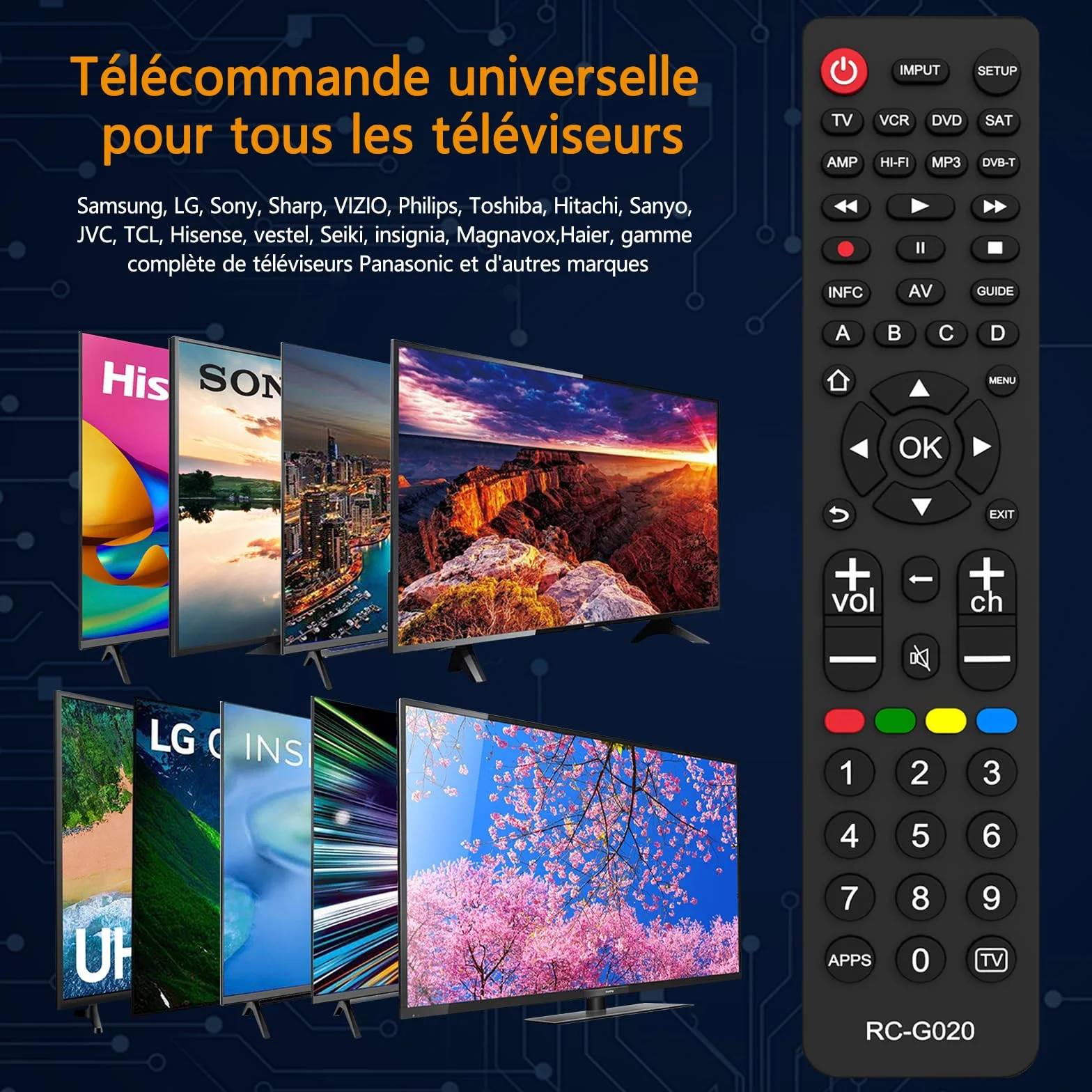 Télécommande Universelle Compatible avec Toutes les Marques de TV